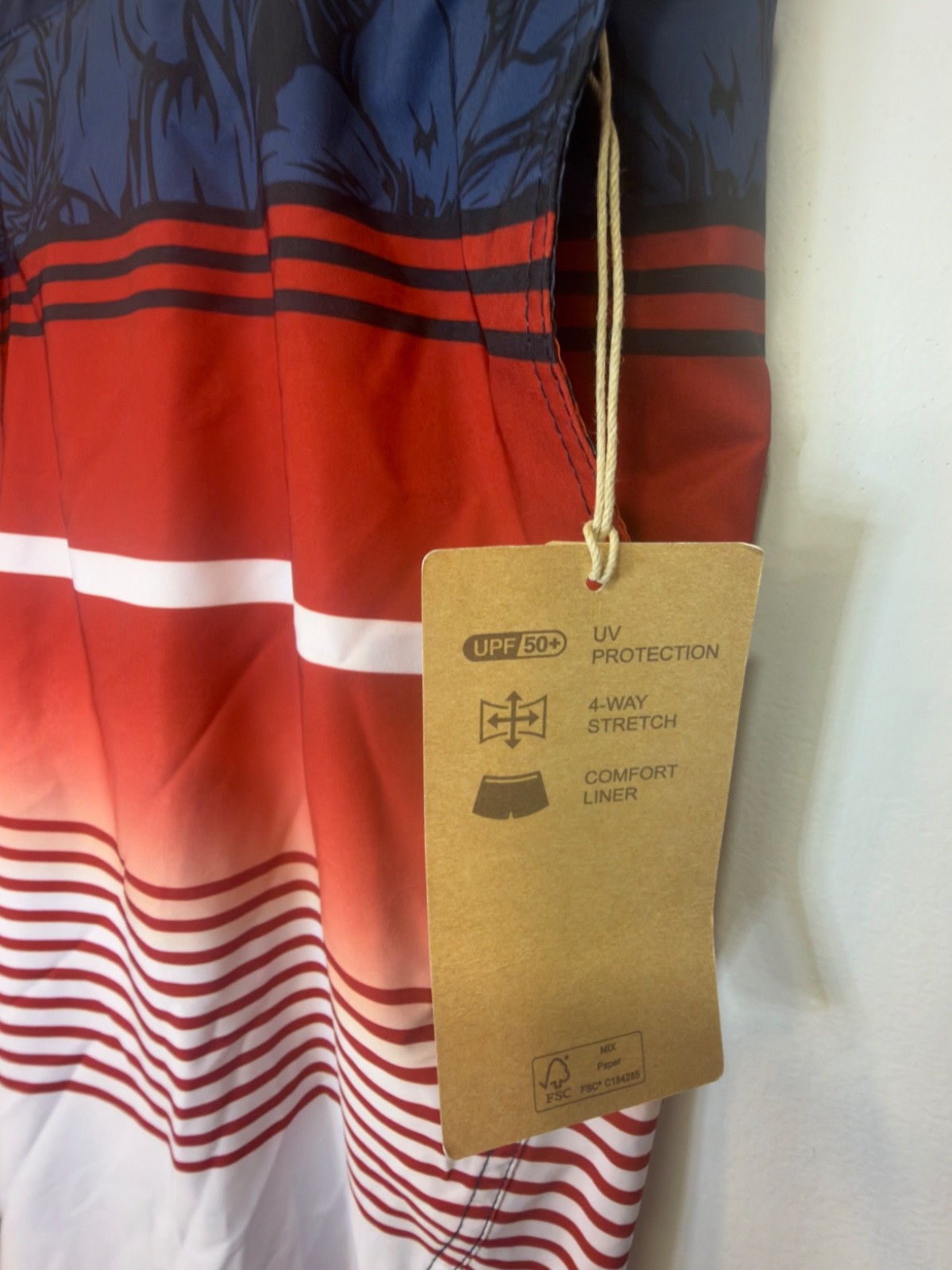 ZeroXposur Swim Trunks Short S Red White Blue UPF 50+ Quick Dry Lined