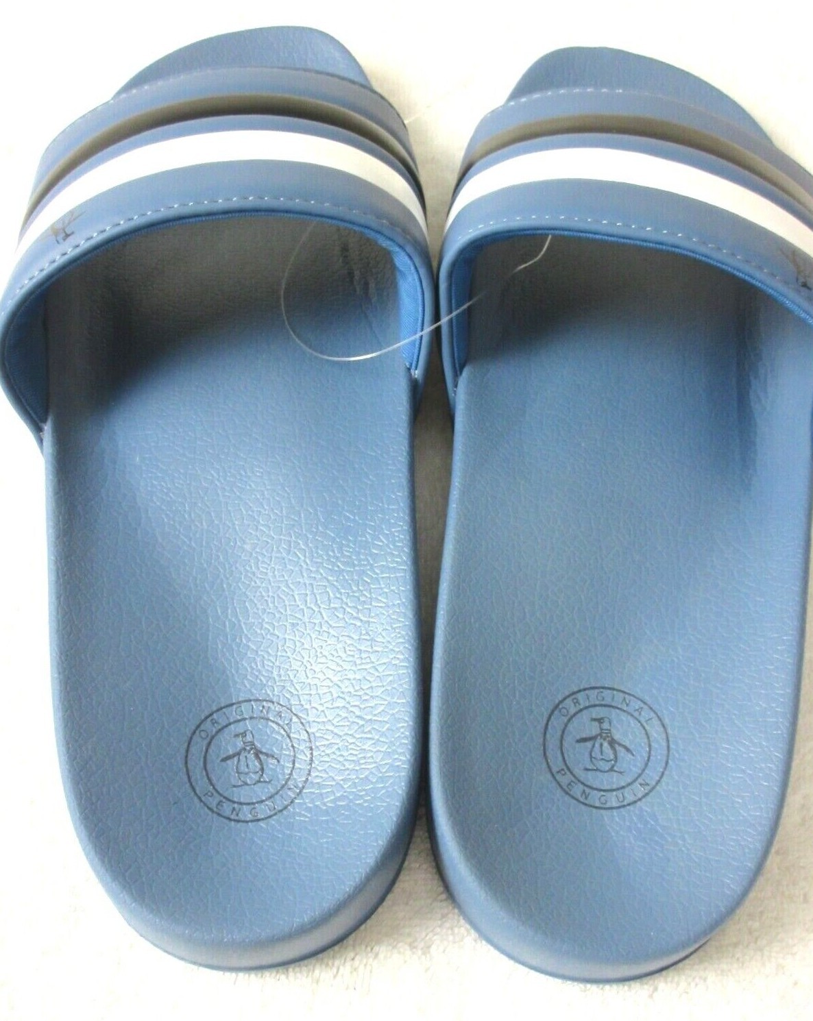 Original Penguin Men’s Earle Slide Sandal Blue White Dark Blue Black NWT Classic