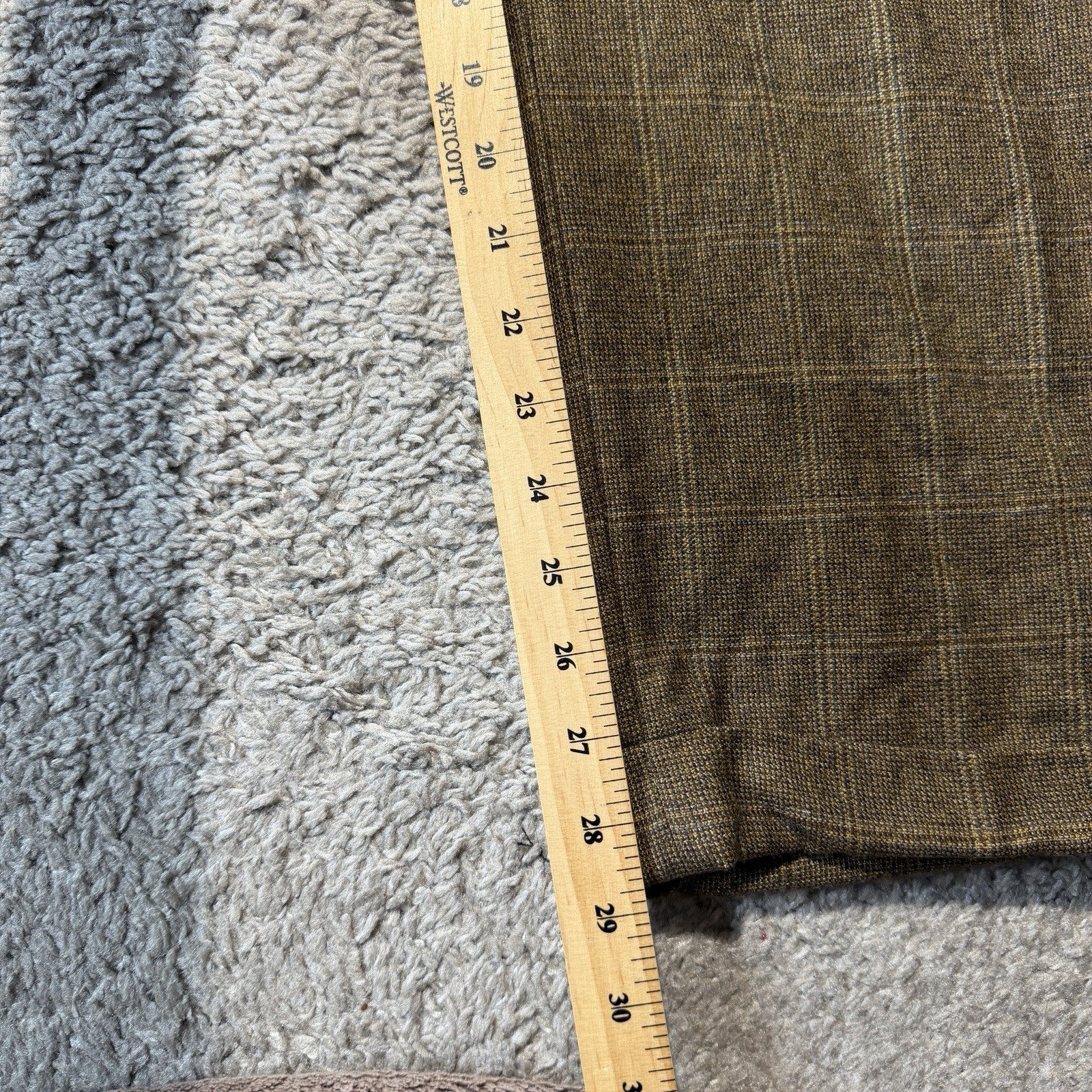 Vintage Haspel 100% Wool Cuffed Trousers Mens 36×30 Brown Plaid Dress Pants