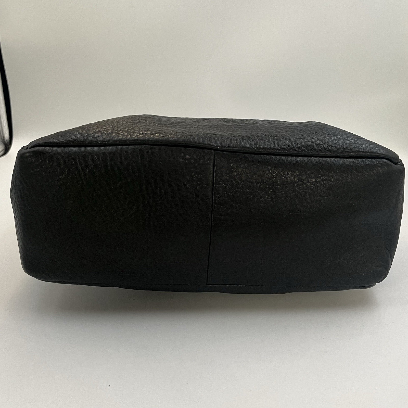 Elliott Lucca Purse Mari Black Leather Gold Trim Shoulder Handbag / Purse
