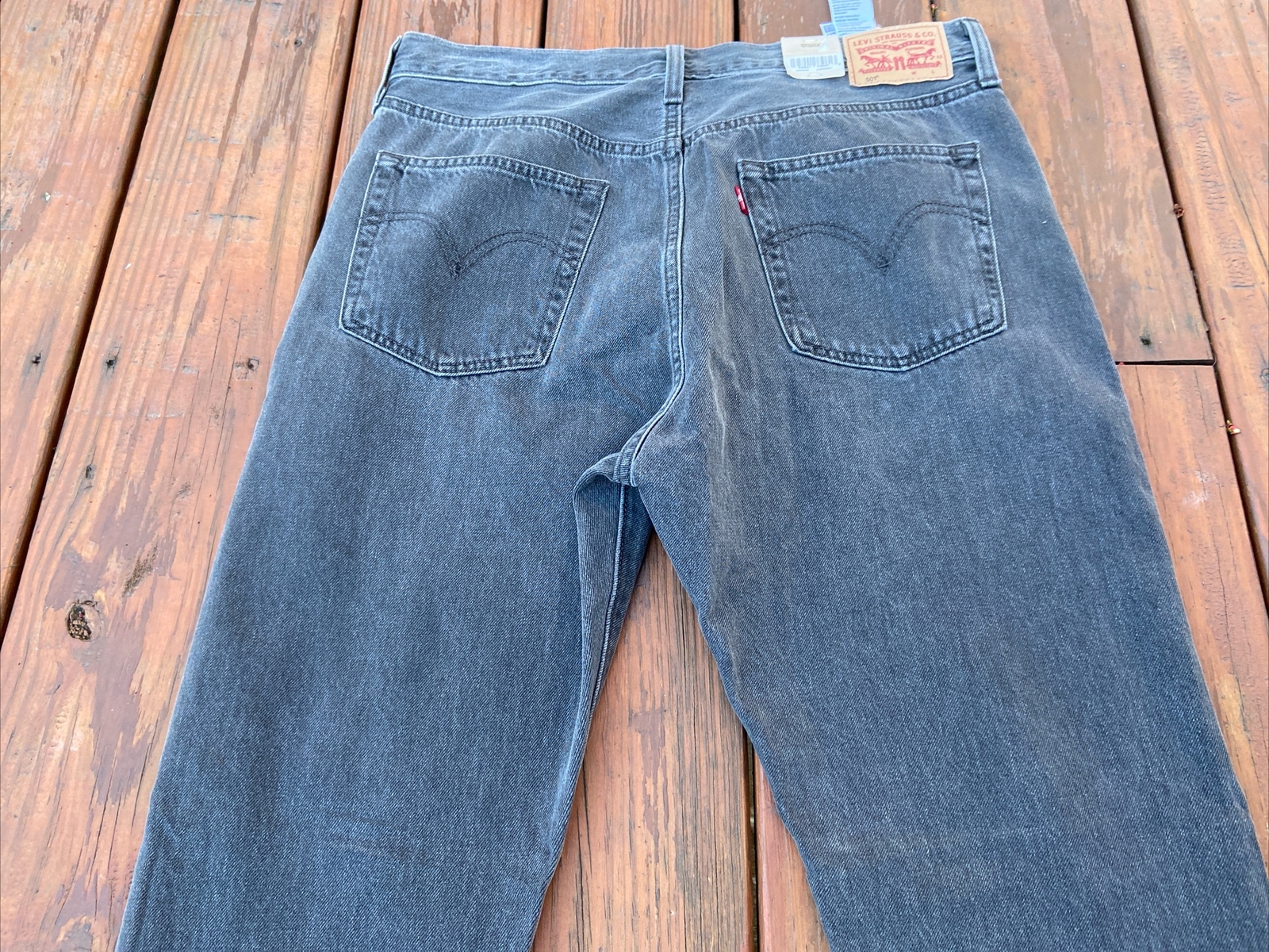 Levi’s 501 Original Straight Leg Cropped Raw Hem Gray Denim Jeans Sixe 31×30 NWT