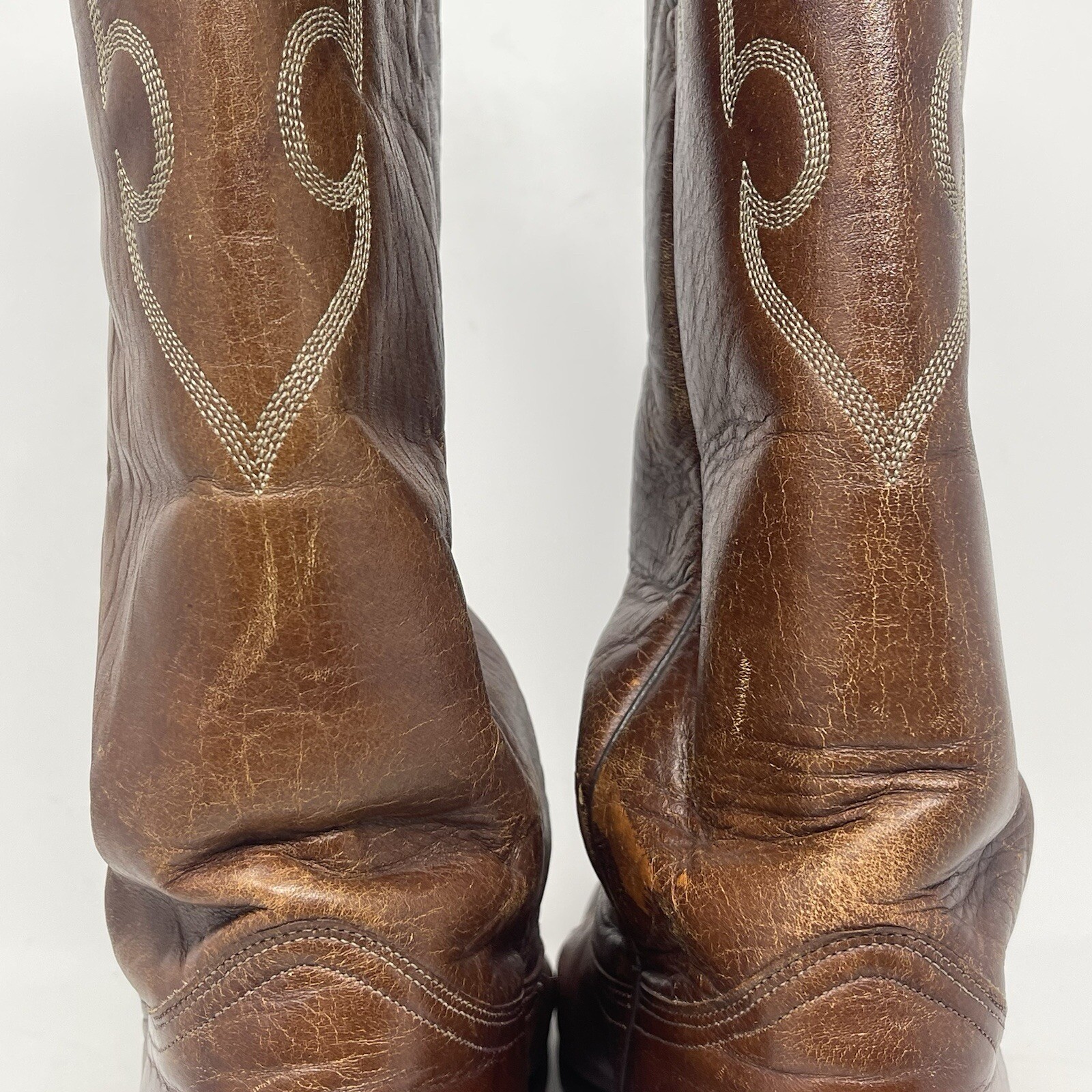 J Chisholm Cowboy Western Boots Style 911 Mens 9 D Brown Leather Handcrafted