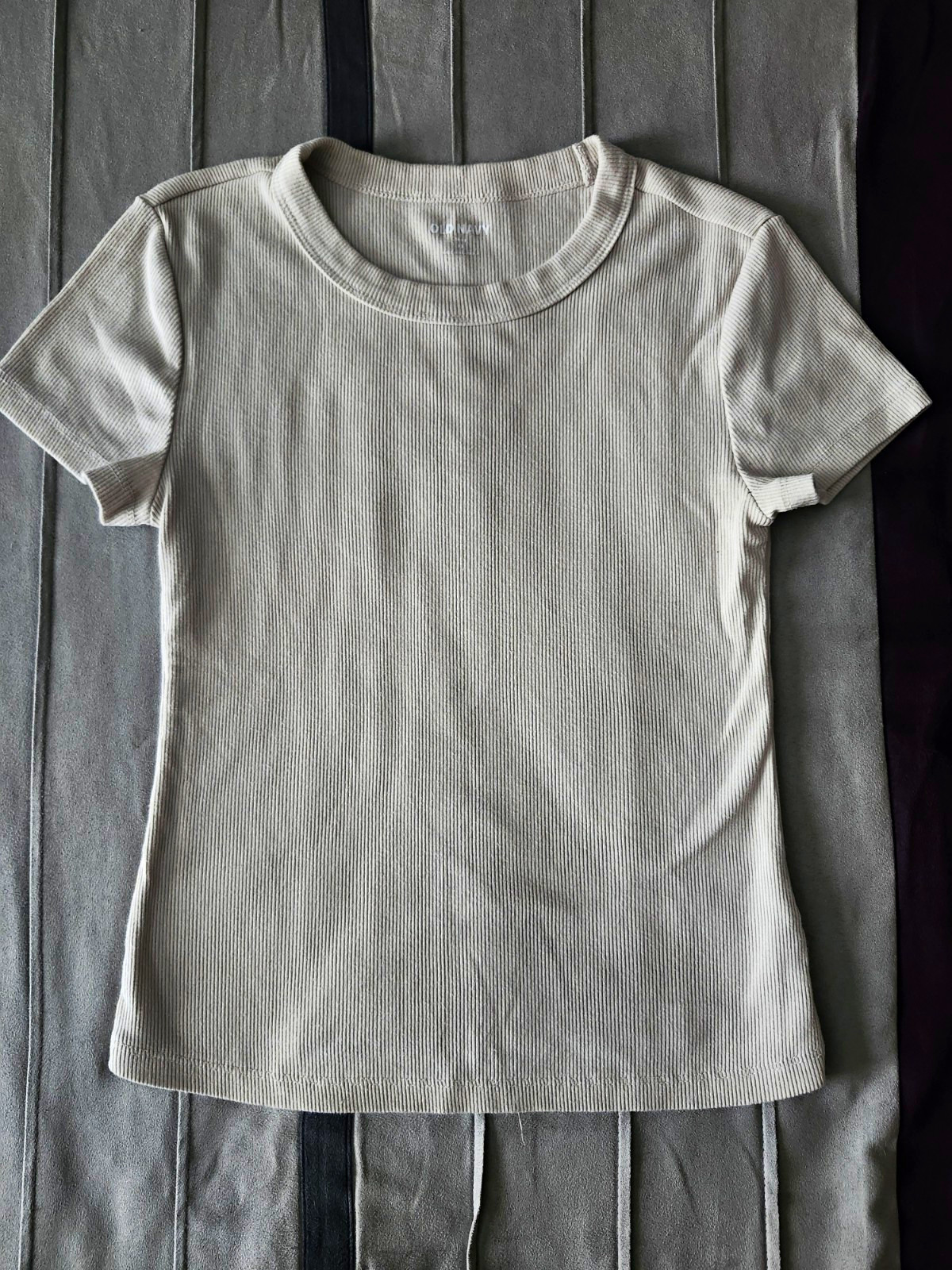 Old Navy Beige Ribbed Knit Short Sleeve Stretch Slim T-Shirt Women’s XS