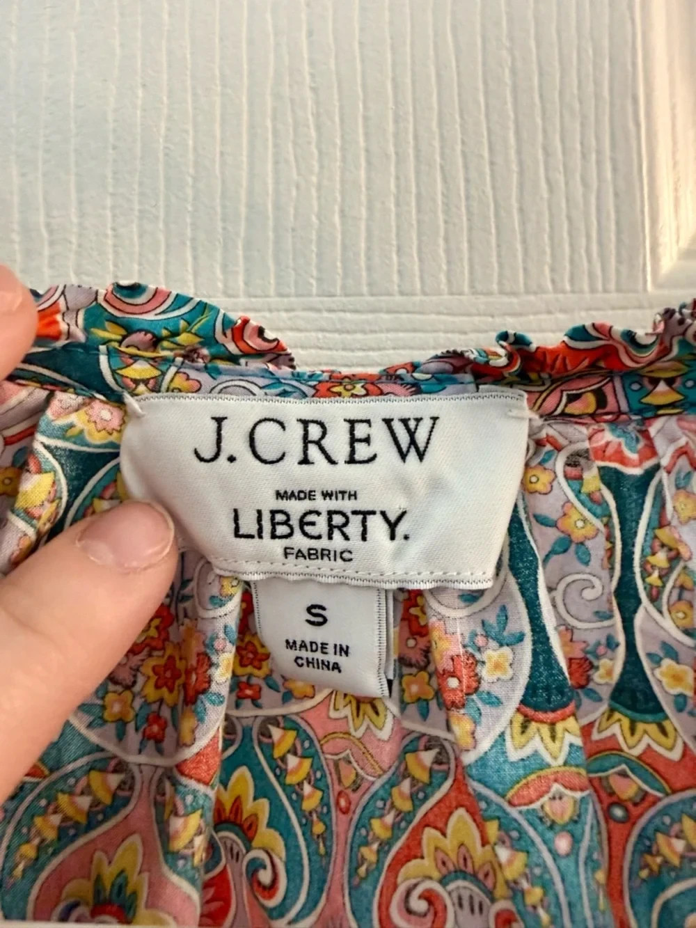 J. Crew Liberty Fabric Lightweight Multicolor Paisley Blouse Size Small