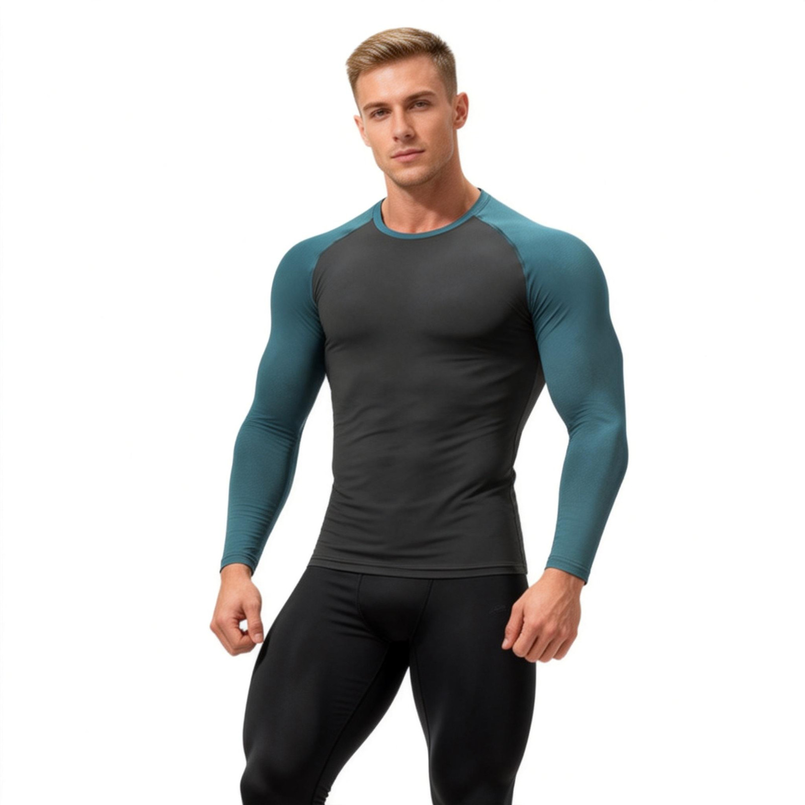 4 Colors Athletic Long Sleeve Compression Shirts Dry Fit Sports Gym Shirts