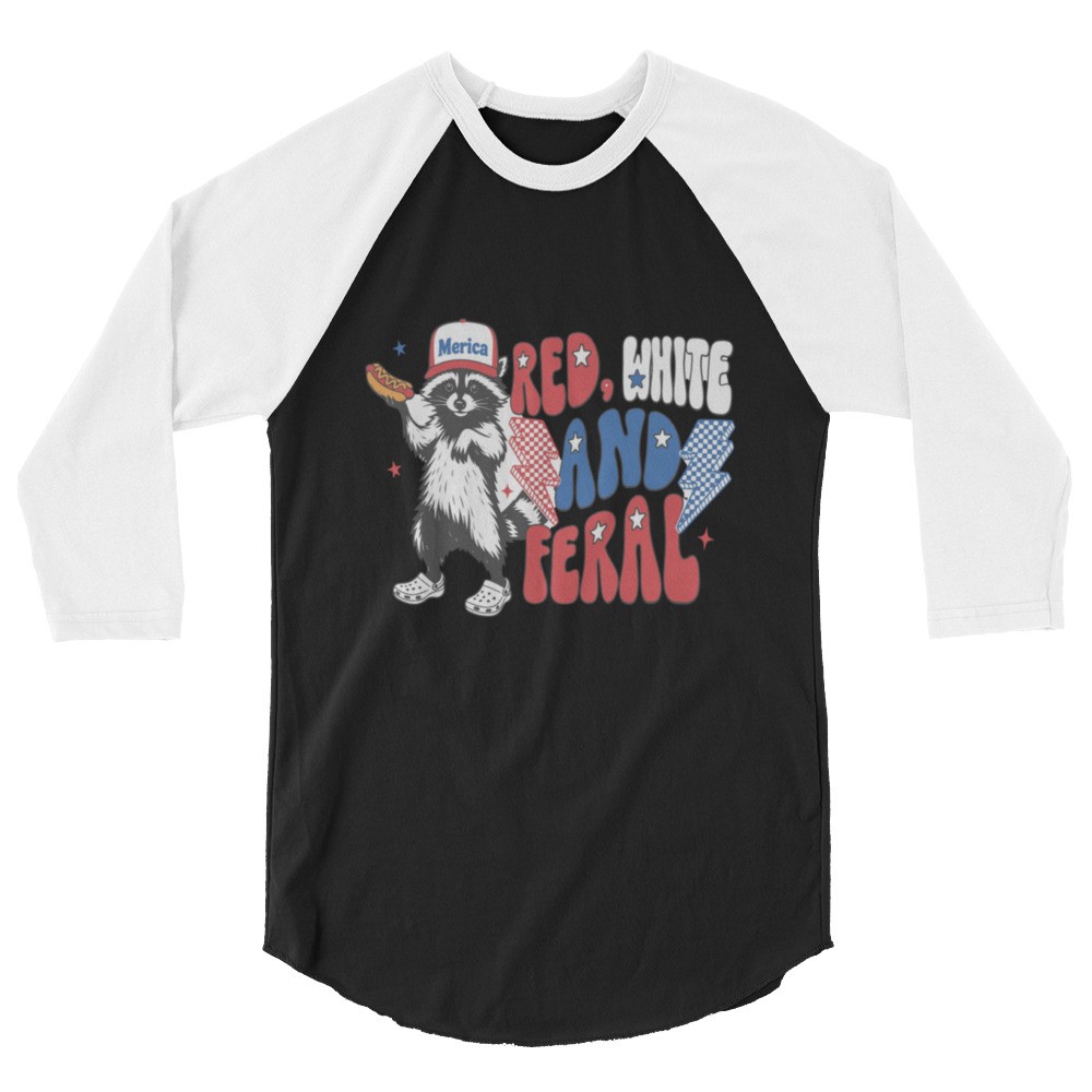 USA Feral 3/4 sleeve raglan shirt