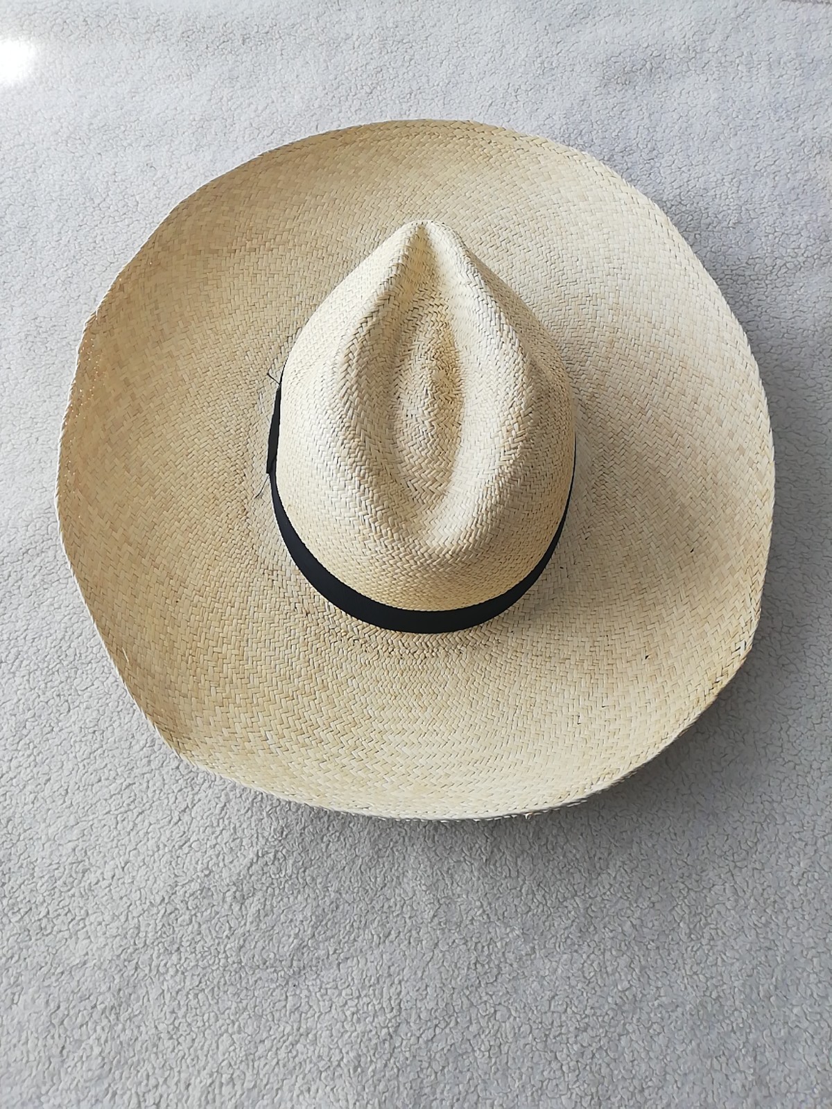 GENUINE ECUADOR HAT “PANAMA HAT” 100% TOQUILLA STRAW LARGE 60Cm CLASSIC BEIGE