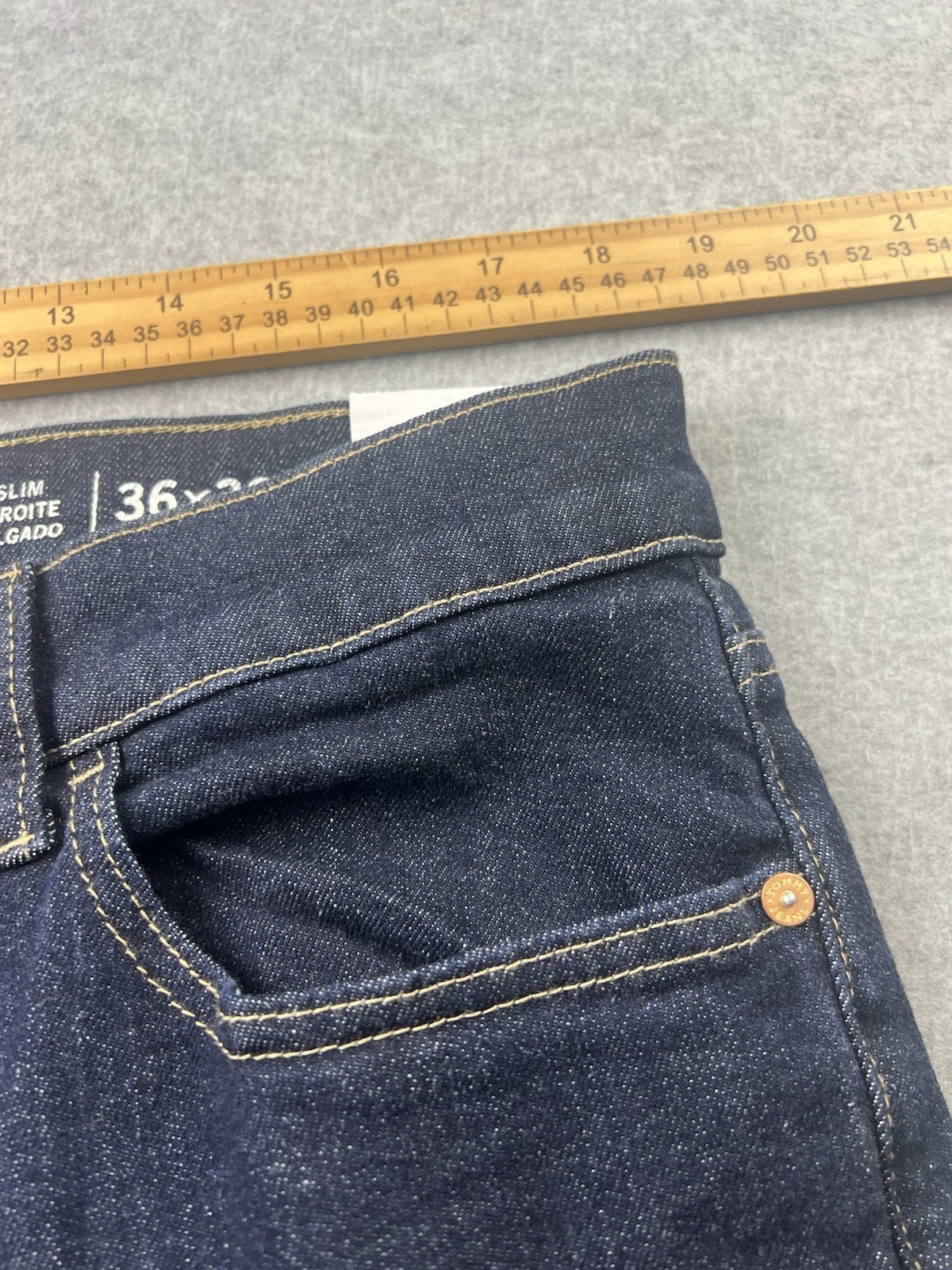 Tommy Hilfiger Men’s Delgado Slim Straight Jeans W36 L32 Stretch Dark Blue NWT
