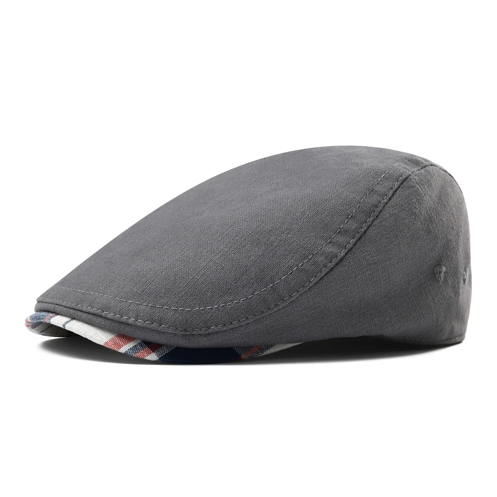 Men’s 100% Linen Flat Ivy Gatsby Newsboy Hat Summer Driving Scally