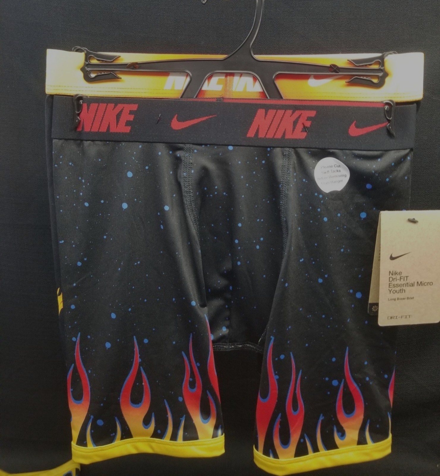 Nike Boys Boxer Briefs 2-Pack Multicolor Black logo Size L (11-13 Years) NEW WIT