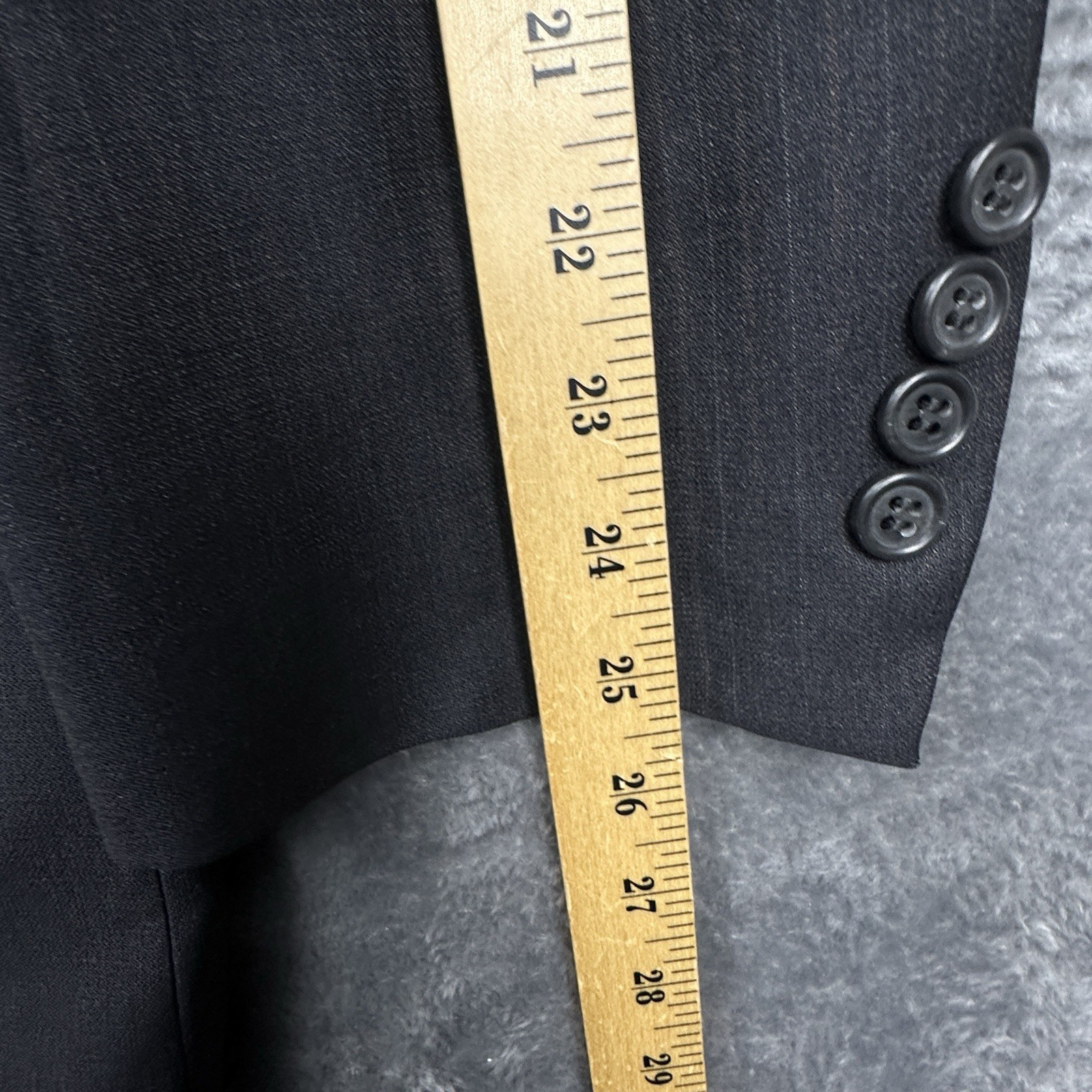 Botany 500 Blazer Jacket Men’s 44R Charcoal Pinstripe Blazer Woolmark Canada EUC