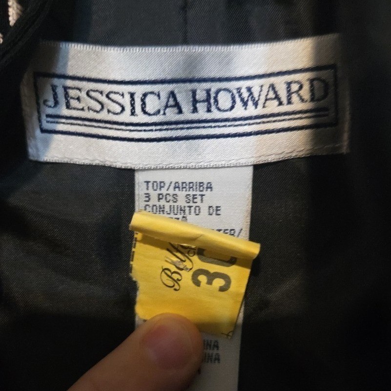 Jessica Howard Black Gold Embroidered Open Front Evening Jacket, Women’s Size 8