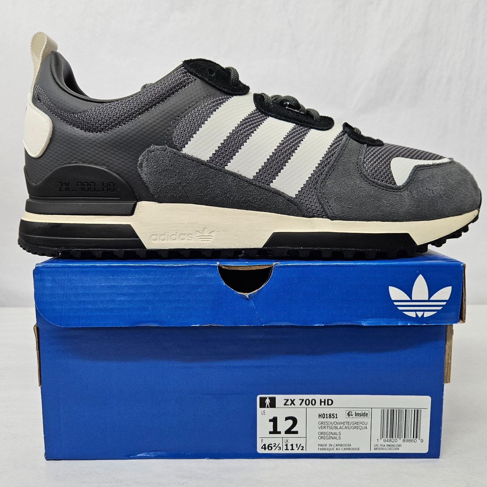 Adidas Originals ZX 700 HD Retro Sneakers H01851 Grey White Men’s Size 12