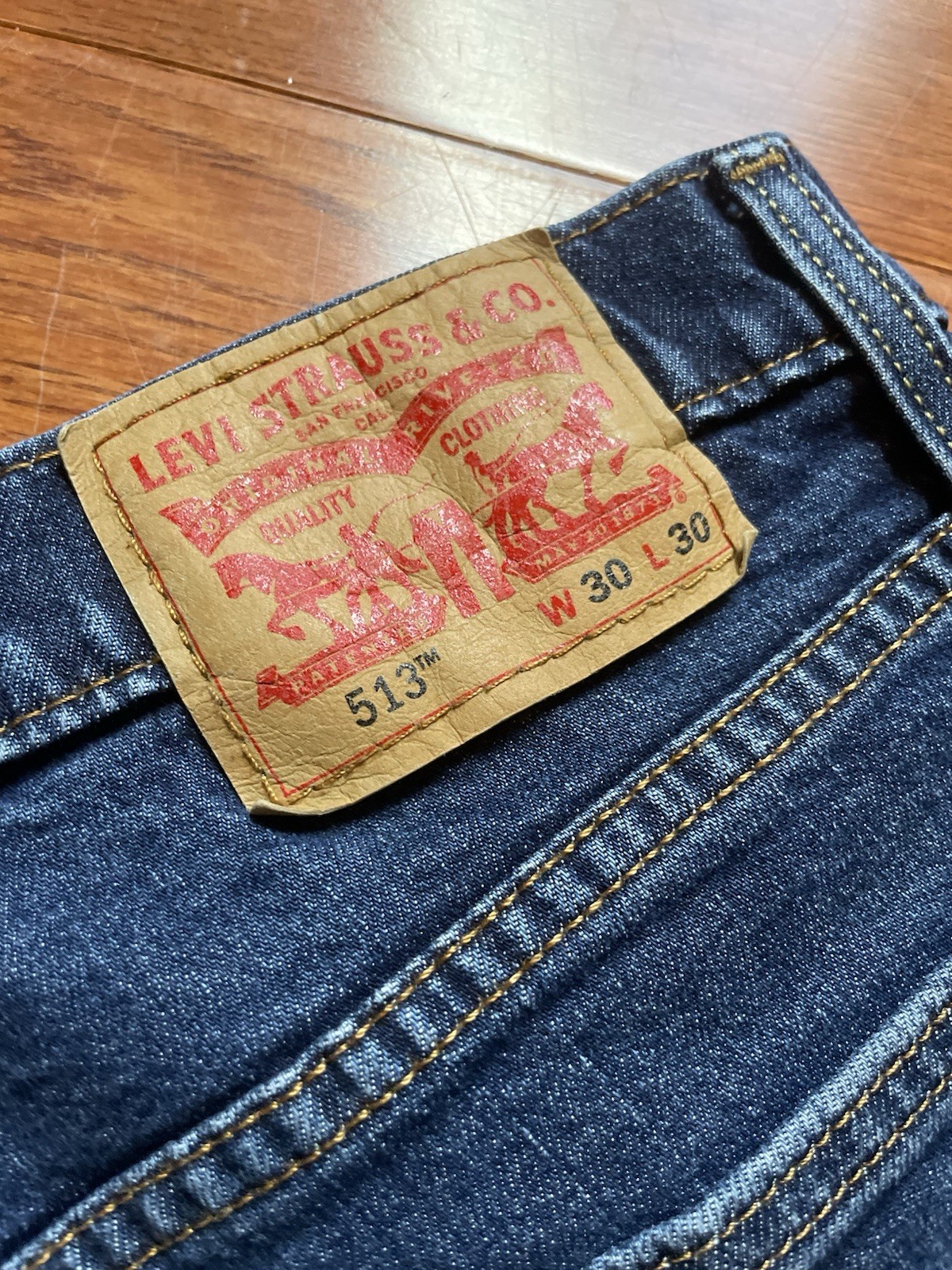 Levi’s 513 Jeans 30×30 Men’s Stretch Slim Fit Zip Fly Straight Denim Dark Blue