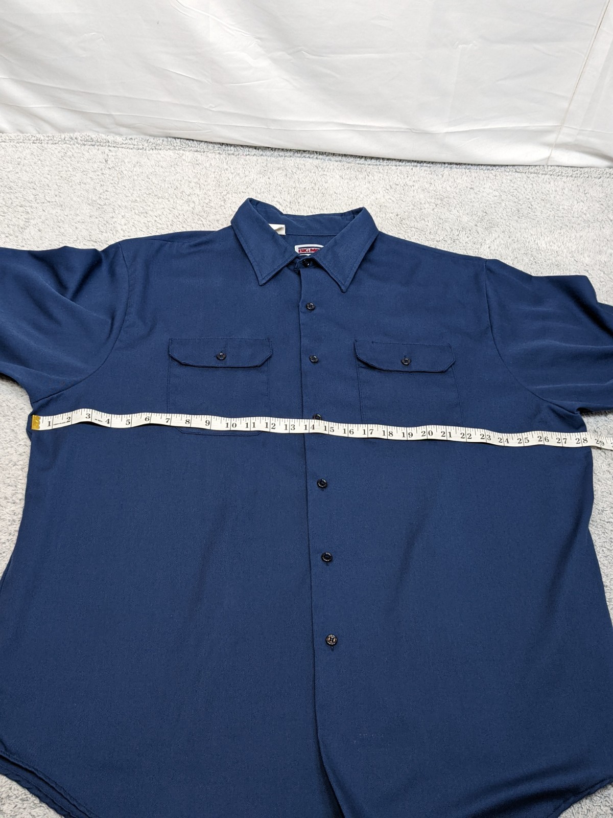 Vintage Big Mac Work Button Shirt Men’s XXL (19-19.5) Navy Blue Canvas Workwear