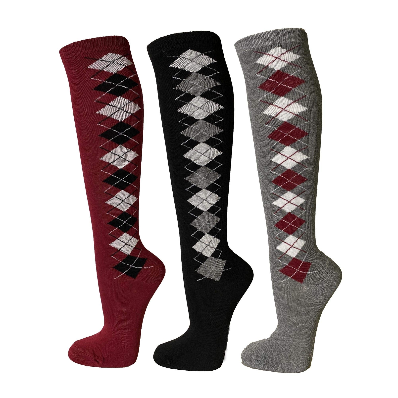 COUVER Women Youth Fashion Cotton Knee High Socks, Multipack