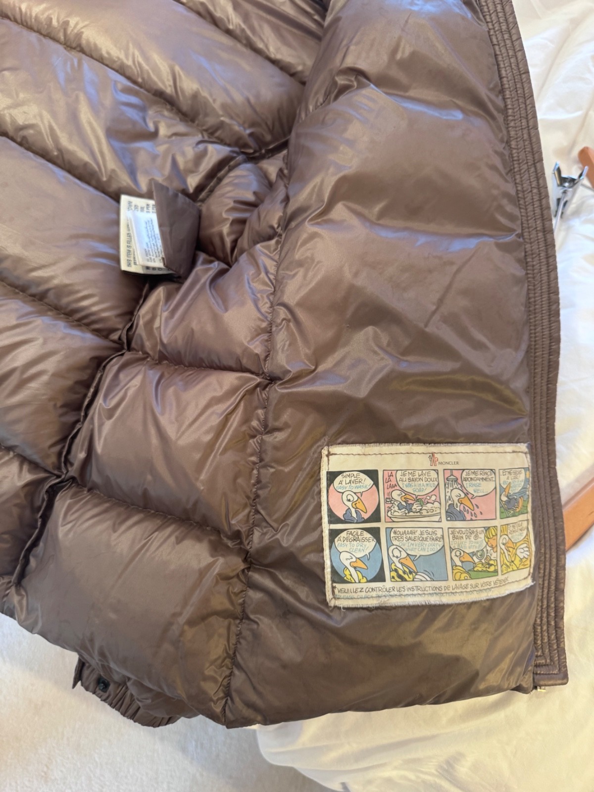 moncler beige/brown womens puffer jacket