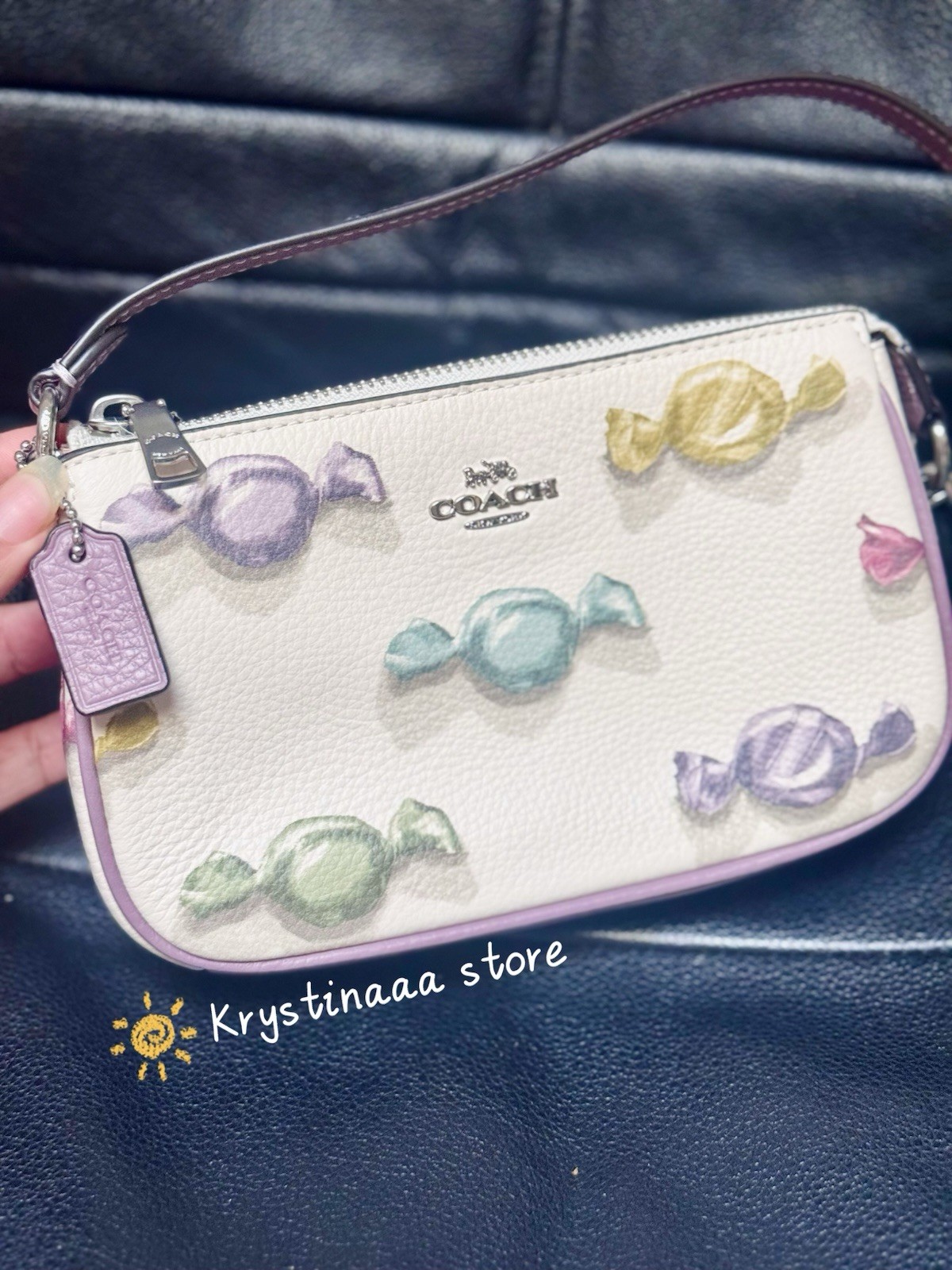 COACH Nolita 19 With Candy Print Coated Canvas & Leather Bag CDC26 Chalk/Jasmine