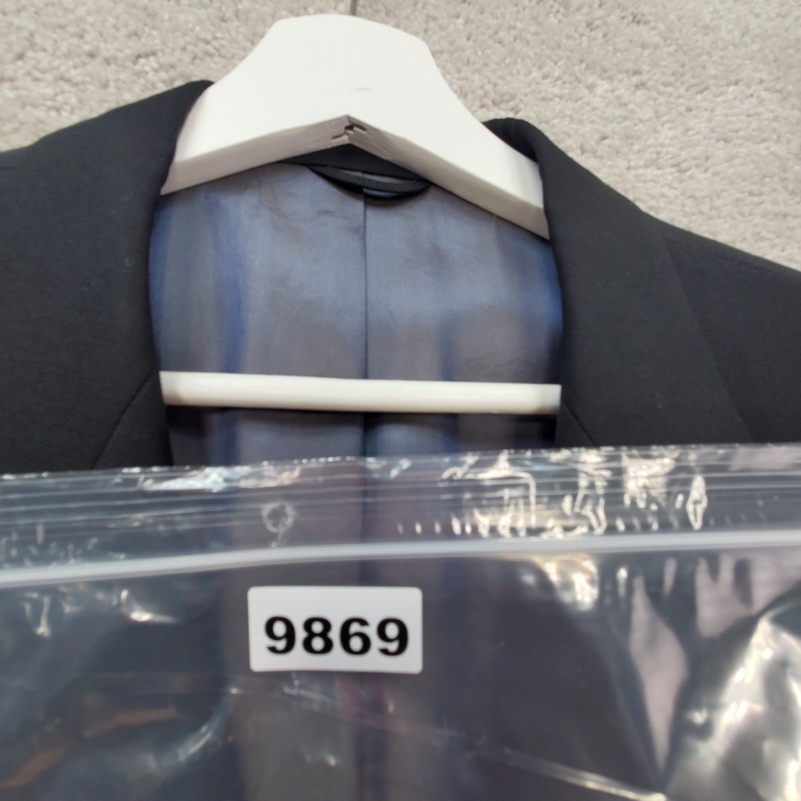 Pierre Cardin Mens Double Breasted Blazer 46 Black Gold Tone Buttons 9869