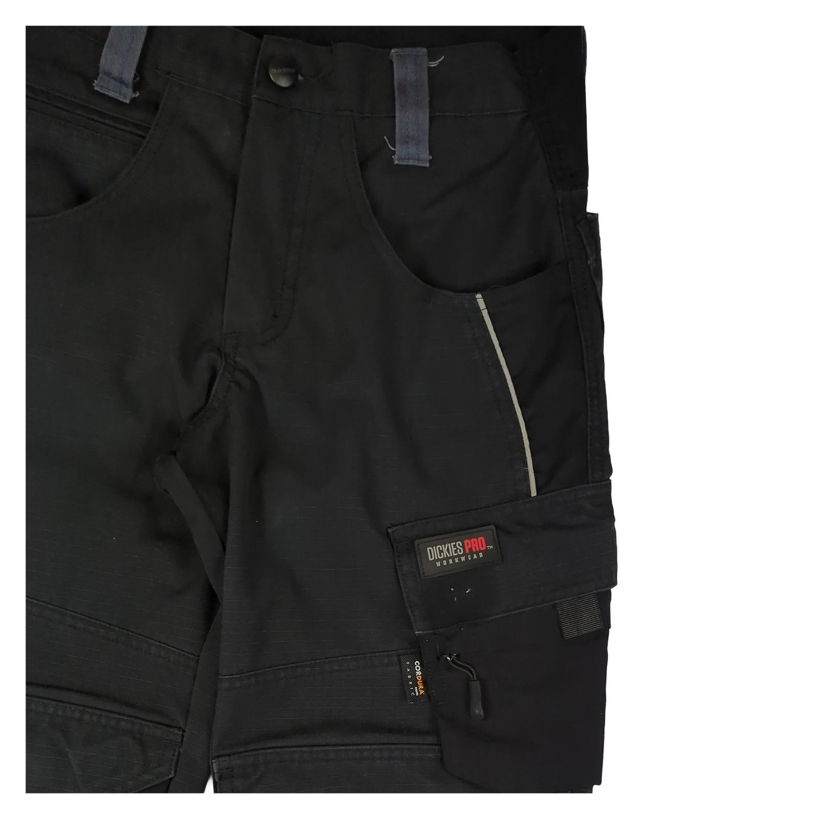 Dickies Pro Workwear Trousers DP1000 Black Reflective Cordura Reinforced W26R