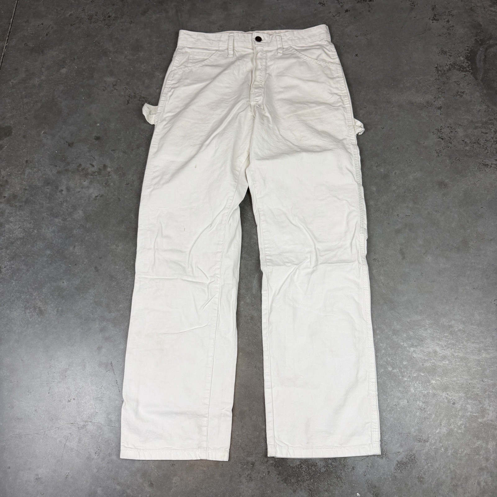 Dickies Carpenter Pants Mens 30×29 White Workwear Flaws Preowned