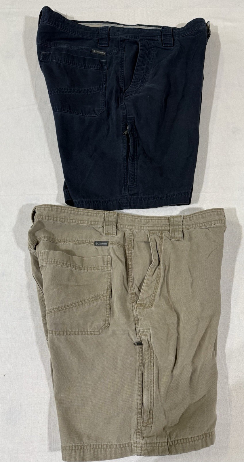 Columbia The Ultimate ROC Cargo Shorts 34×9 Canvas Outdoor Hiking (lot of 2)