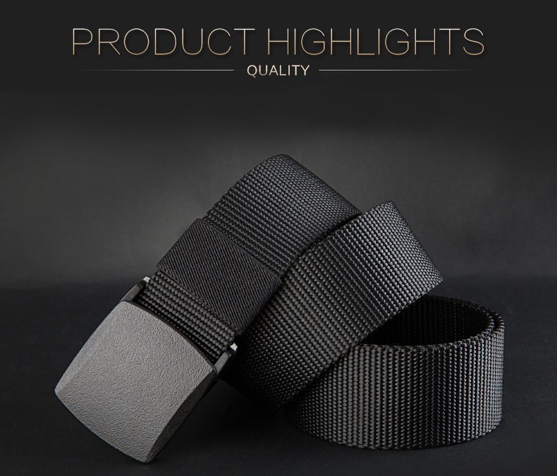 Mens Tactical Nylon Belt Military Web Quick Release Non Metal Buckle Work Casual
