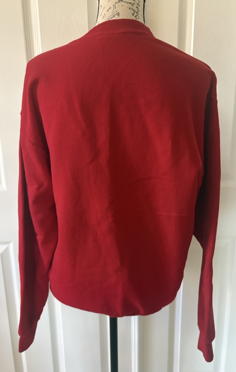 GET LUCKY Bling Studded Sweatshirt Jacket Rhinestone Accent Full Zip Red M