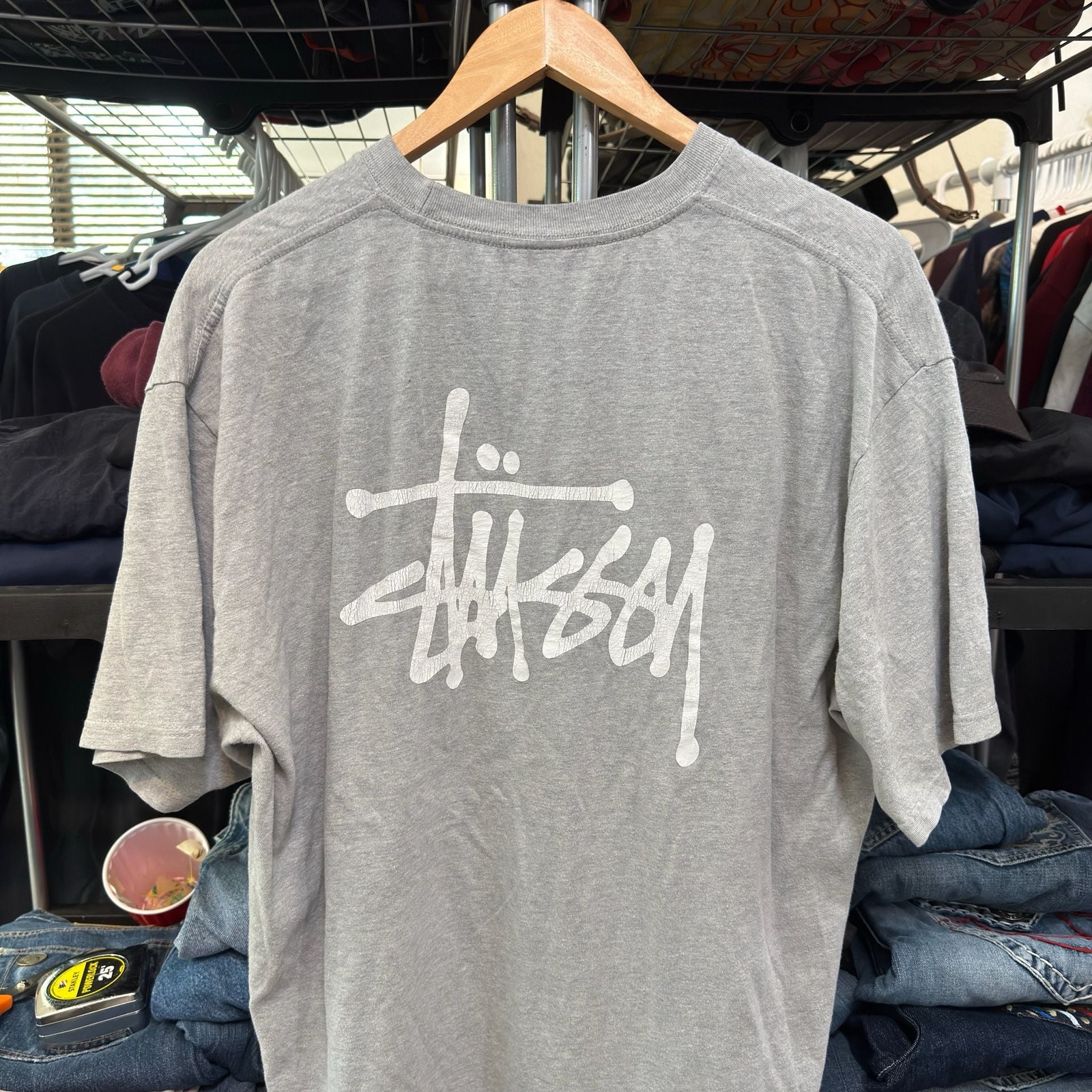 Stüssy Basic Logo Crewneck T-Shirt Grey Heather