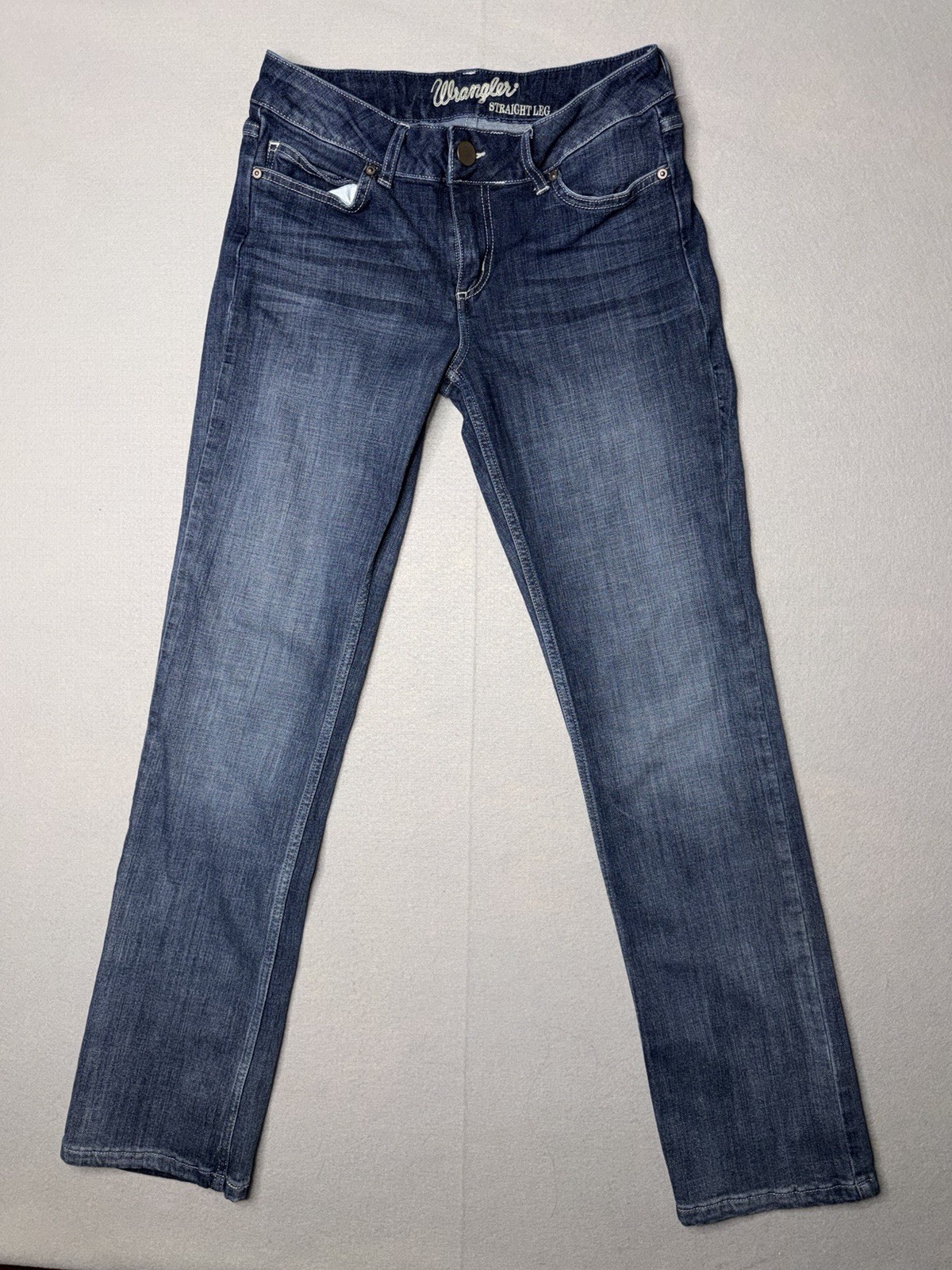 Wrangler Retro Jeans Womens 7×34 Fits 30×32 Blue Mid Rise Straight Leg