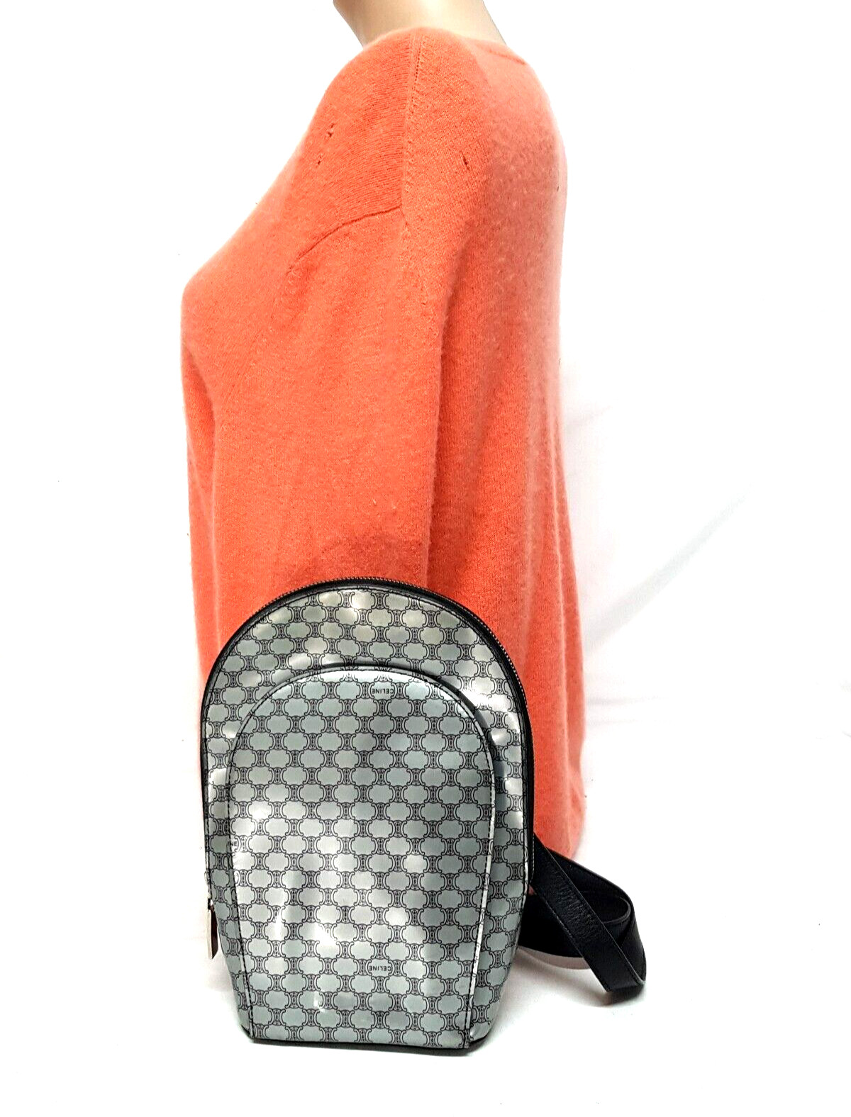 CELINE MACADAM GRAY PVC MINI BACKPACK