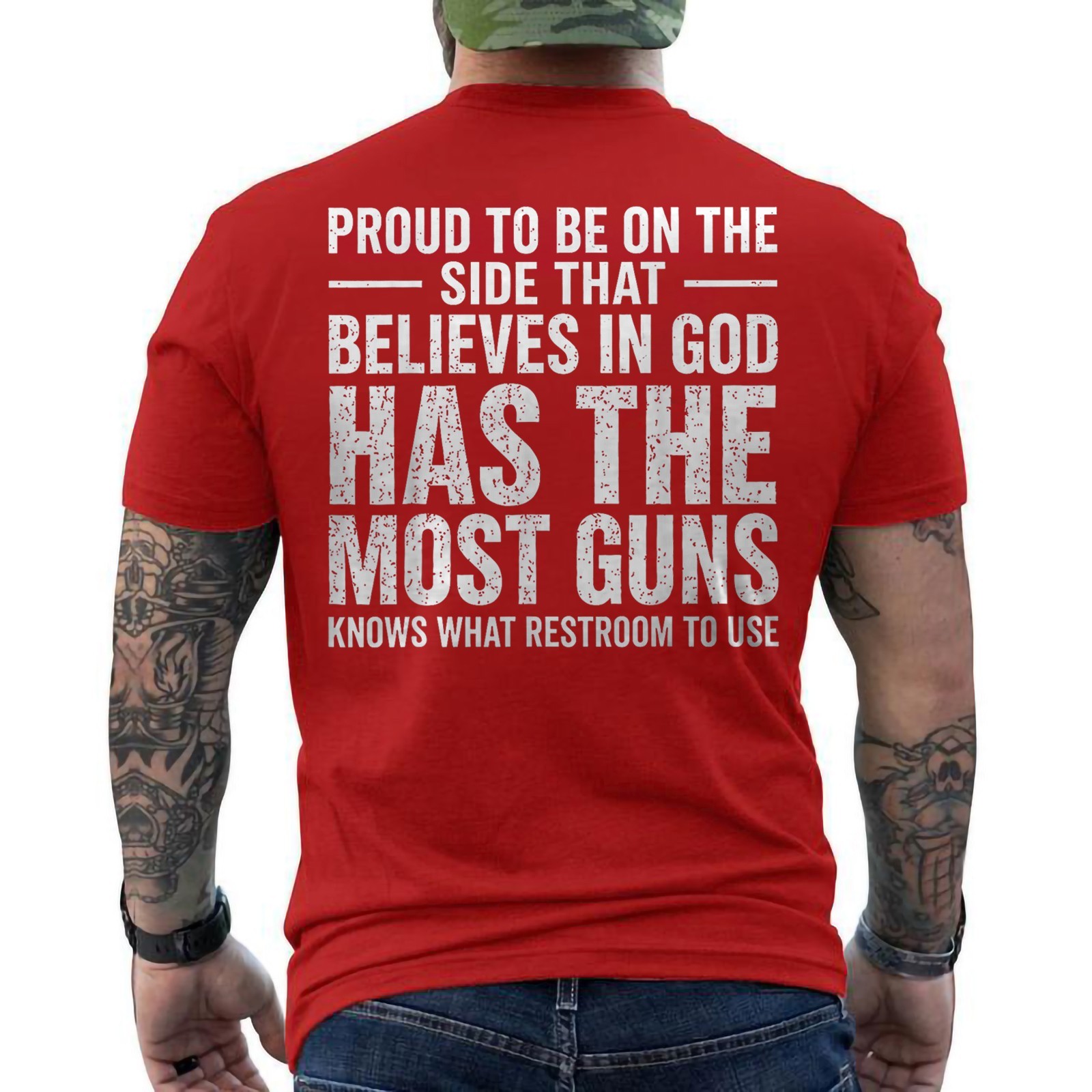 Funny Proud to Be On The Side that Believes in God ON BACK T-Shirt