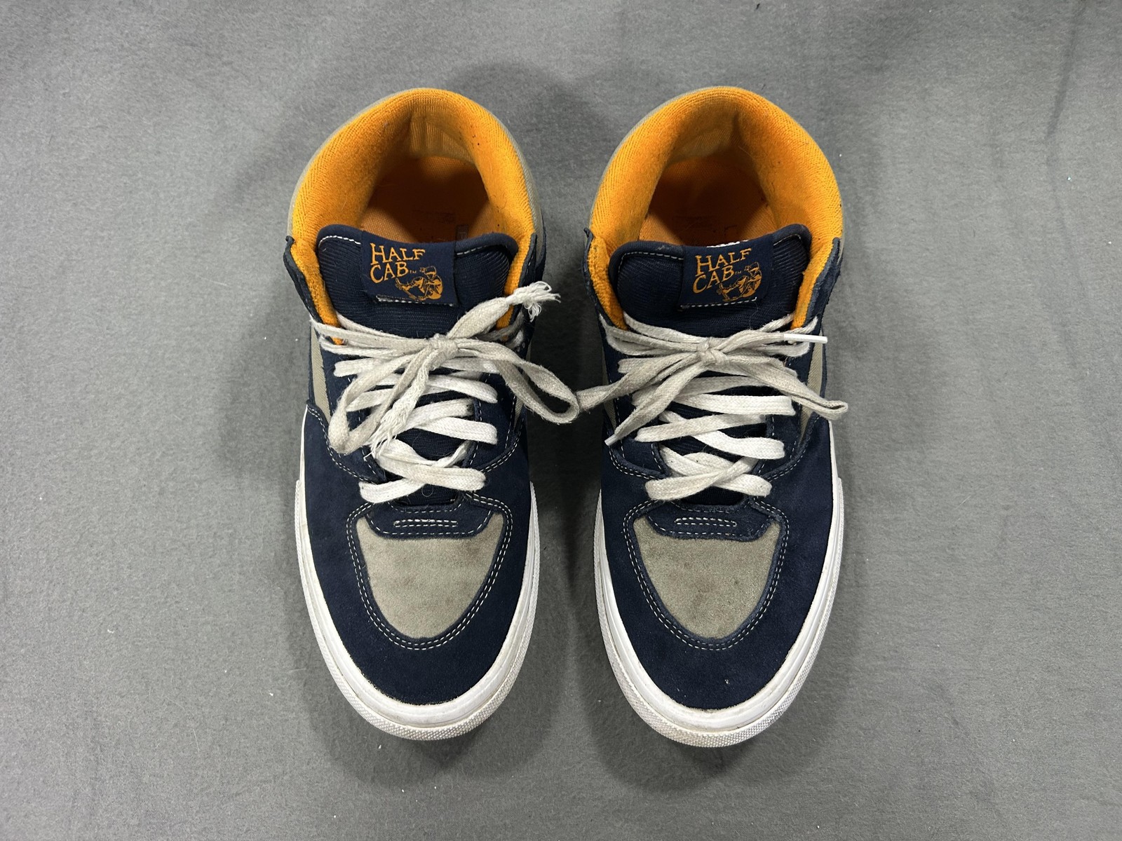 Vans Half Cab Shoes Mens Size 10 Blue Gray Suede Mid Top Skate Sneaker