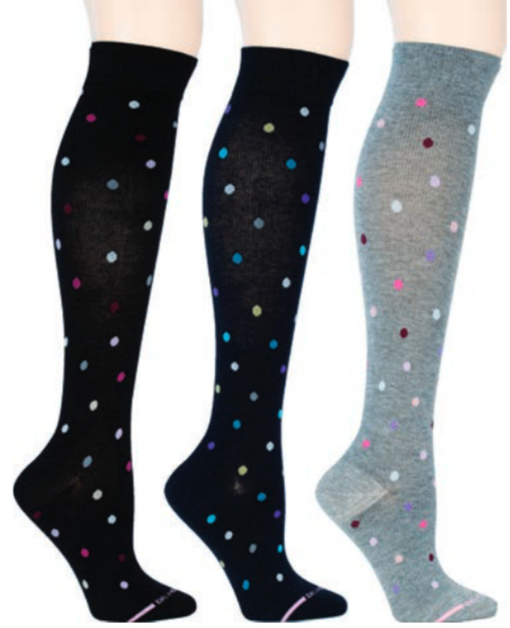 Dr. Motion Mild Compression 8-15 mmHg Knee-Hi Women’s Socks, 2 Pairs