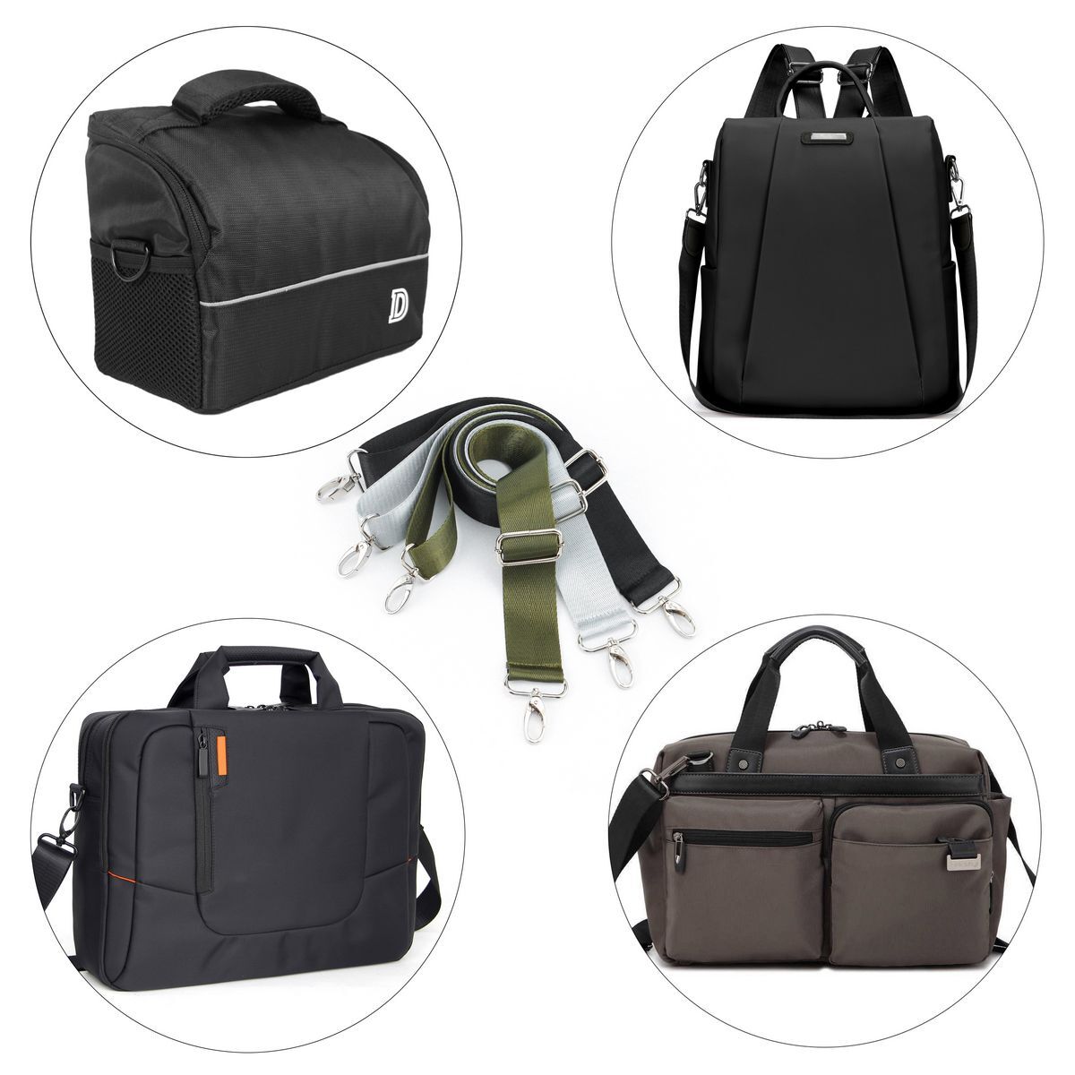 2 Canvas Shoulder Bag Belt Strap Crossbody Adjustable Replacement Handbag Handle