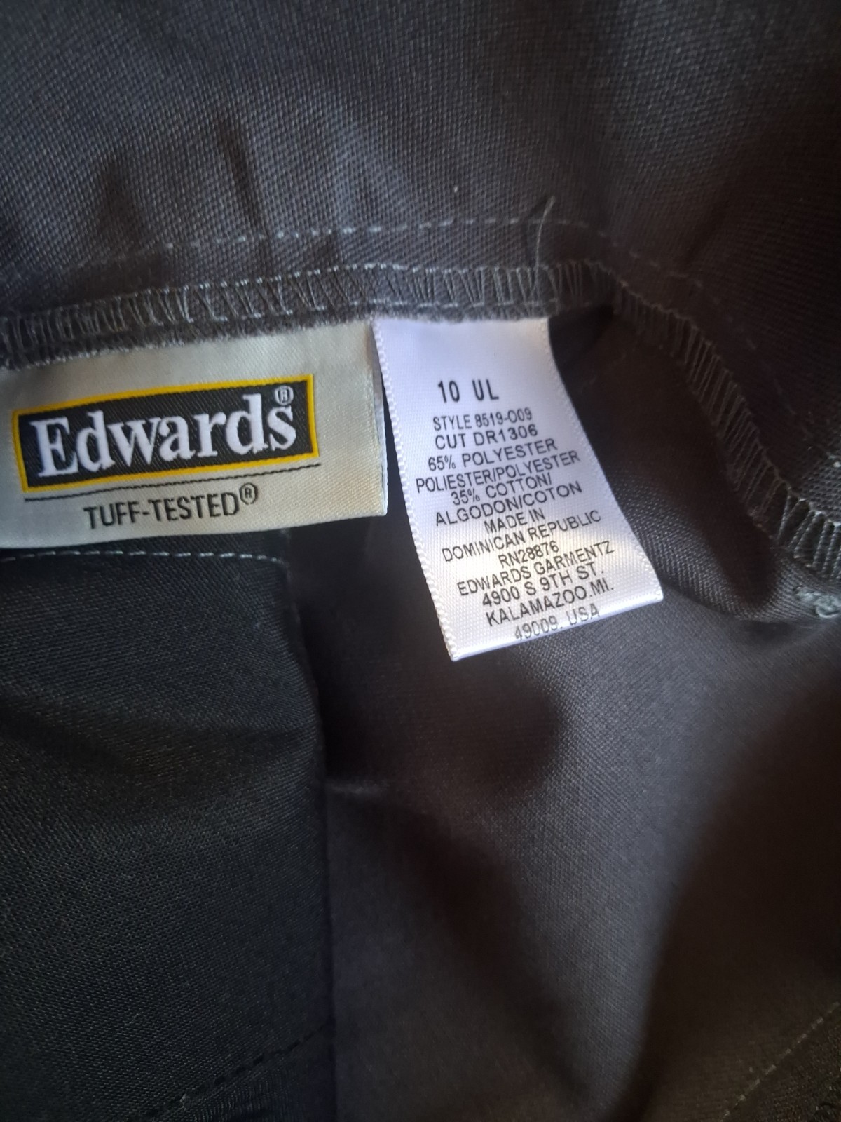Brand New Size 10 Dark Grey No Hem Edward Flat Front Work Pants