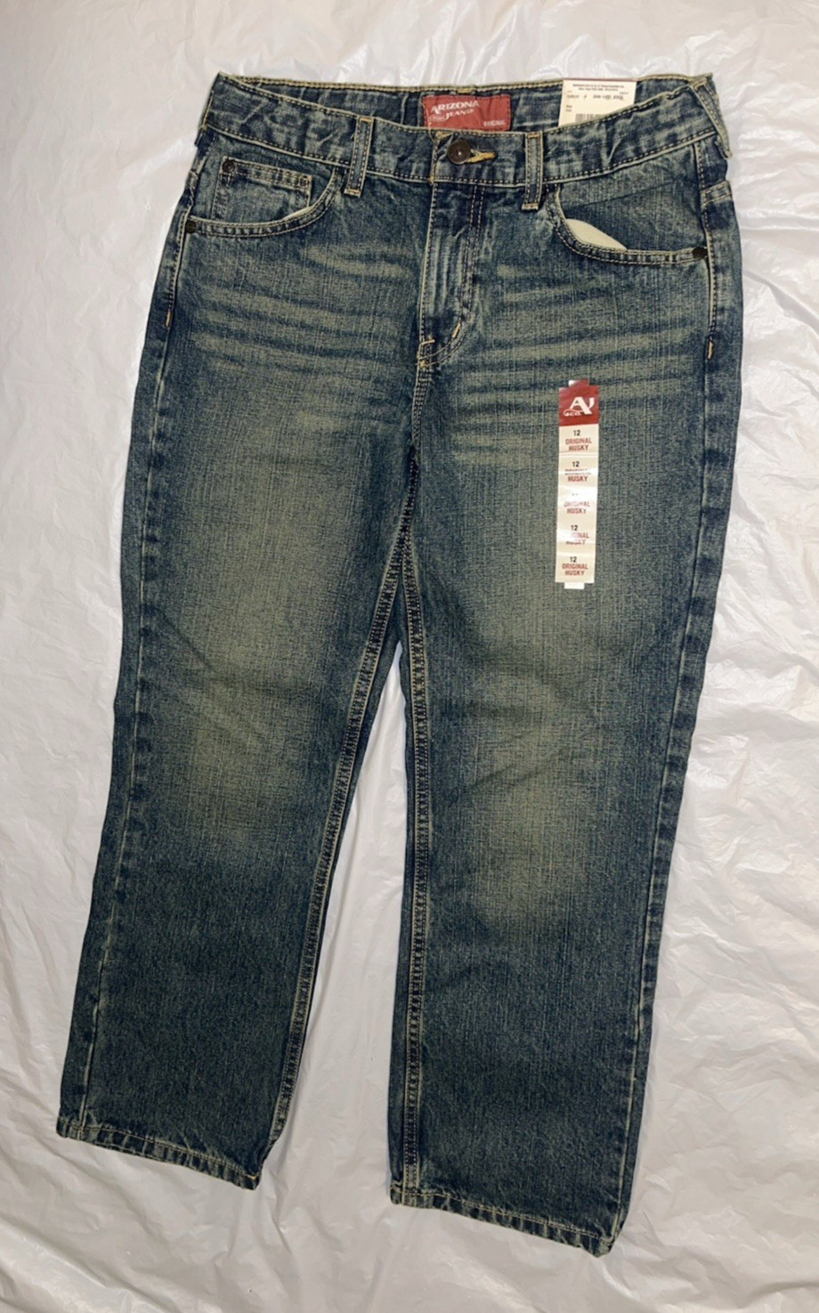 NWT Boy’s Arizona Jeans Sz 12 Husky Straight fit/Straight Leg/Sits Below Waist