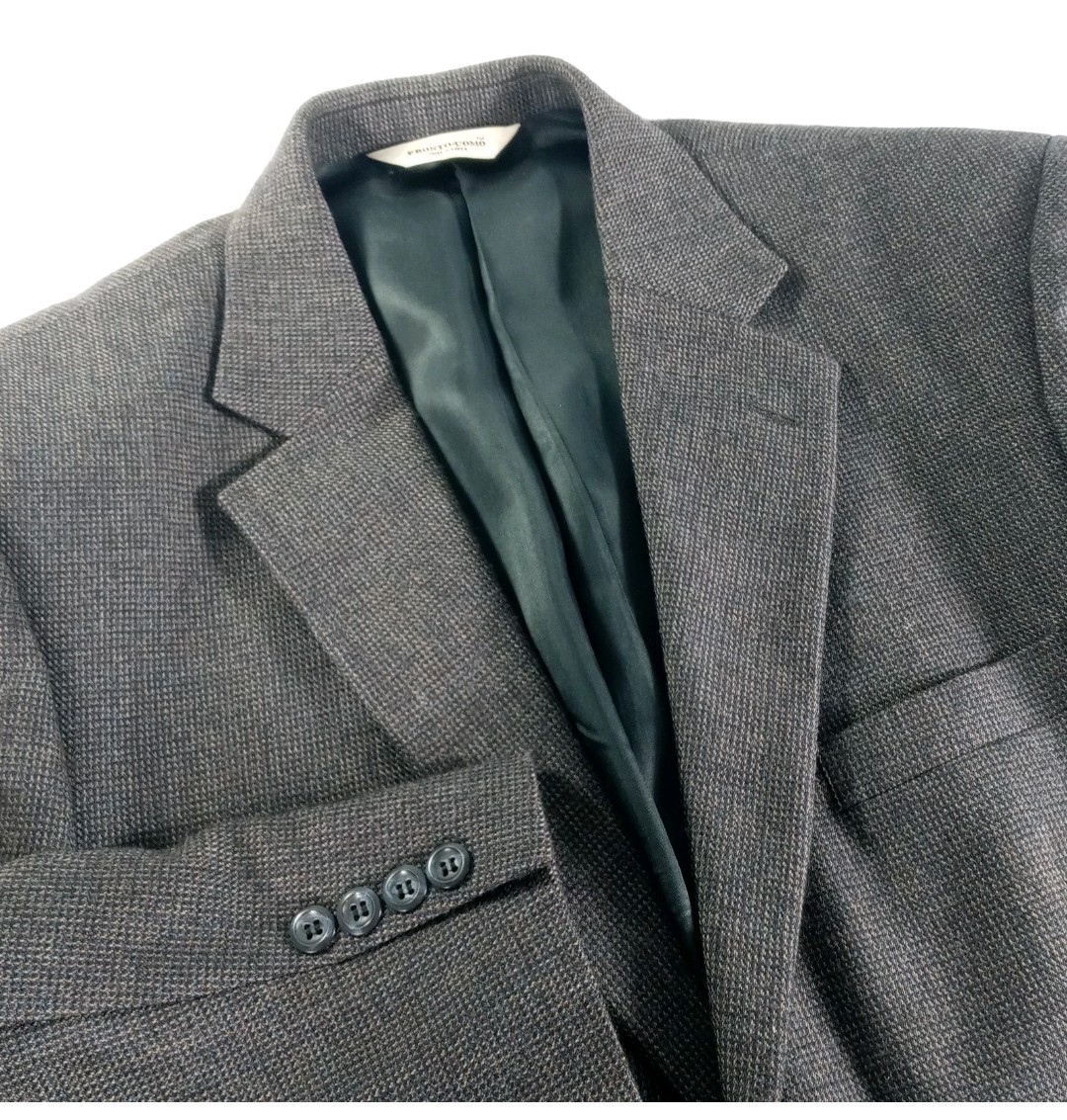 Pronto Uomo Mens Blazer 42R Lambswool Nailhead Tweed Sport Coat Suit Wool Jacket