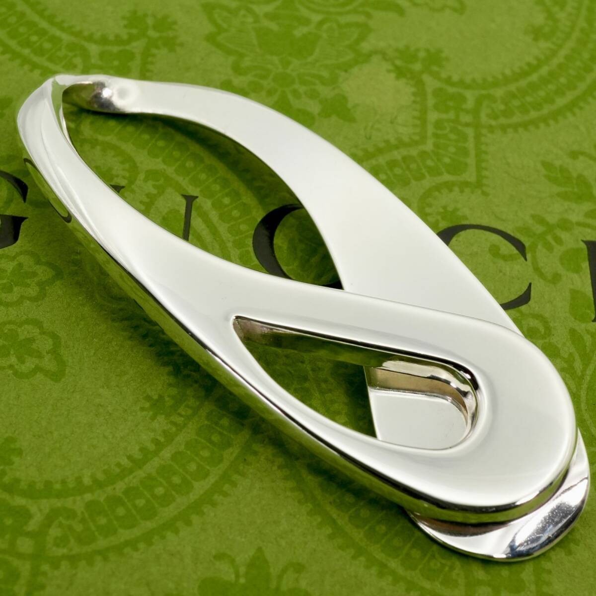 Gucci Drop Money Clip Sterling Silver 925 Men’s Wallet Accessories W1.2xH2.8in