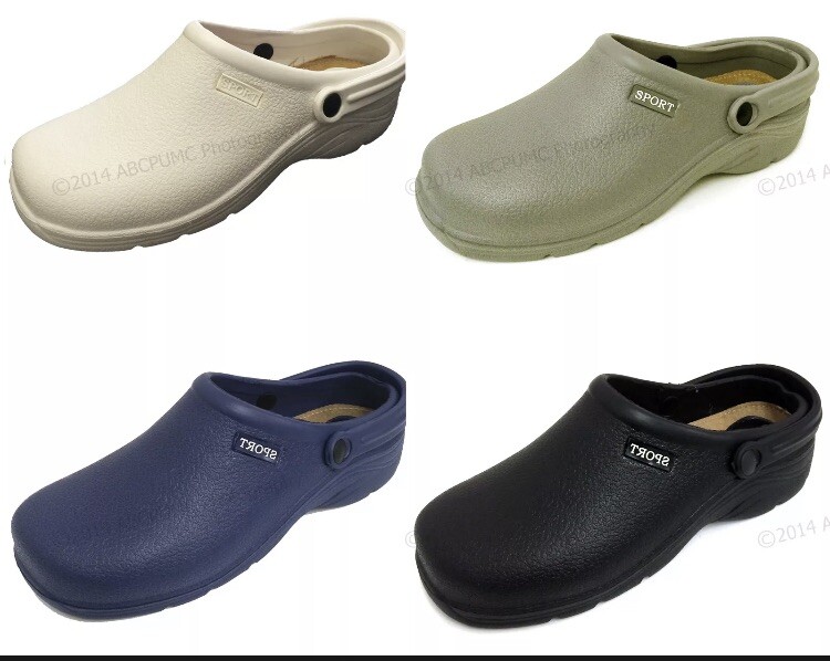Men’s Clogs Shoes Gardening Nursing Hospital Slip-on Casual Sandals, Sizes: 7-12