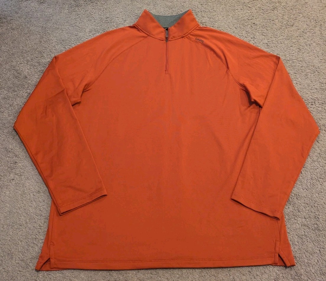 UNRL Interlock 1/4 Zip Canyon Orange Pullover Men’s Large