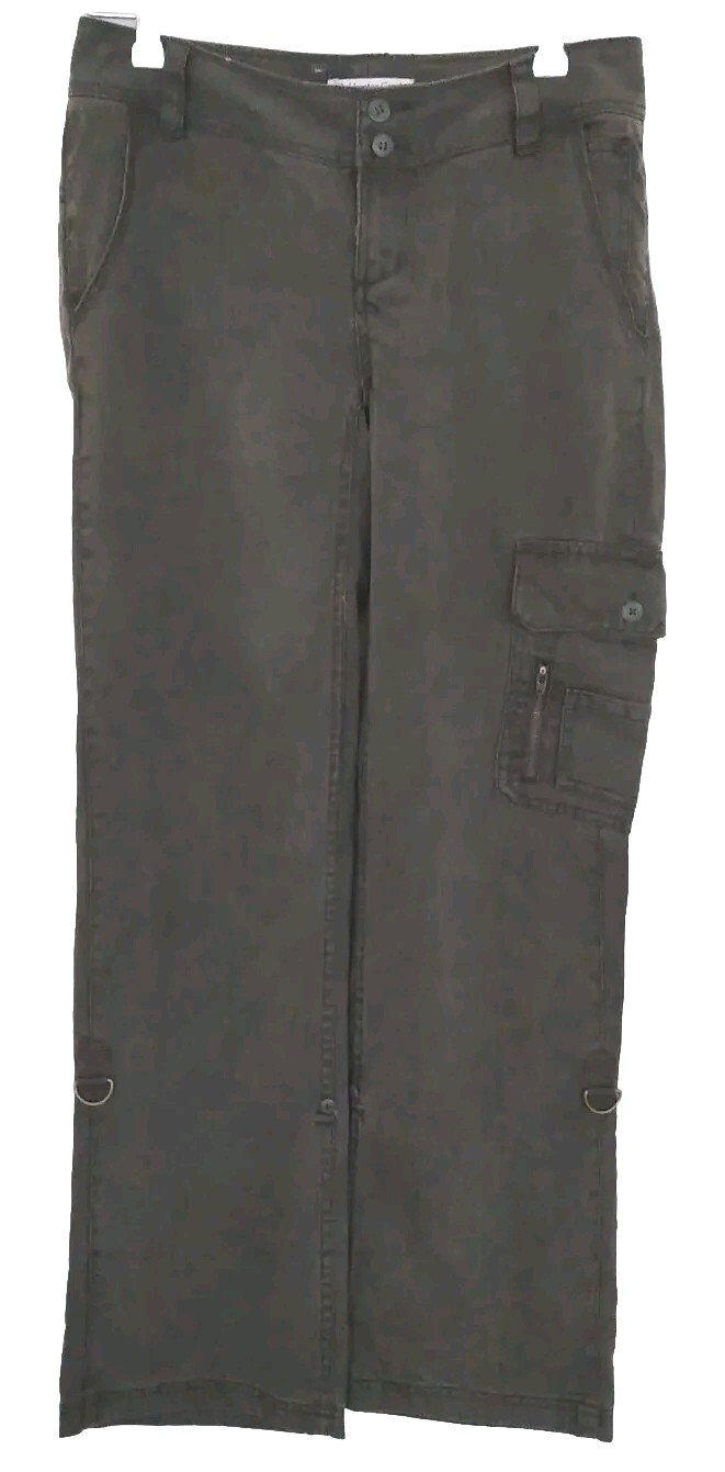 Coldwater Creek Pants Womens Size 4 River Fit Cargo Pockets Roll Up Green