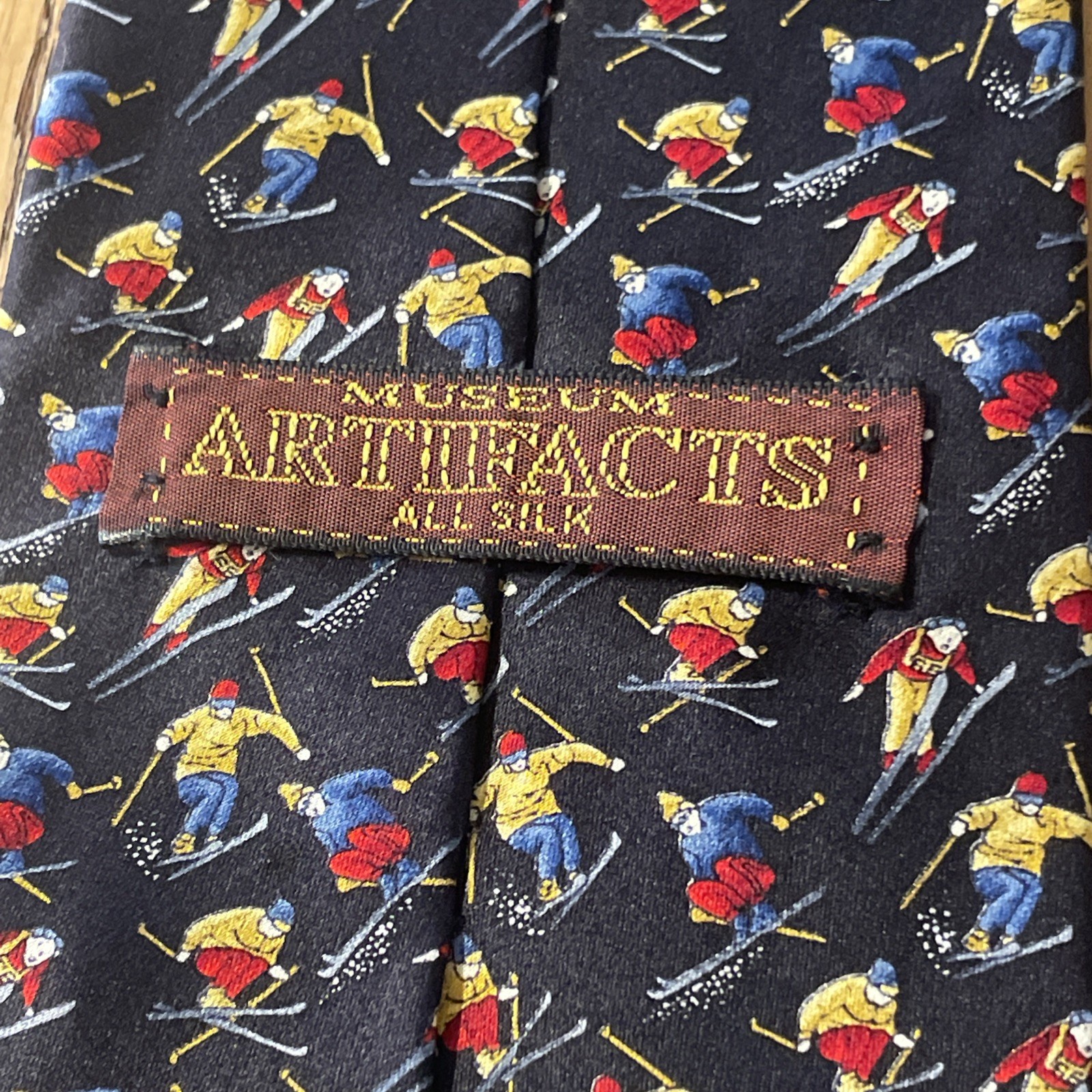 Vintage EUC Museum Artifacts Tiny Ski Jumpers Silk Tie Necktie USA Hand Made