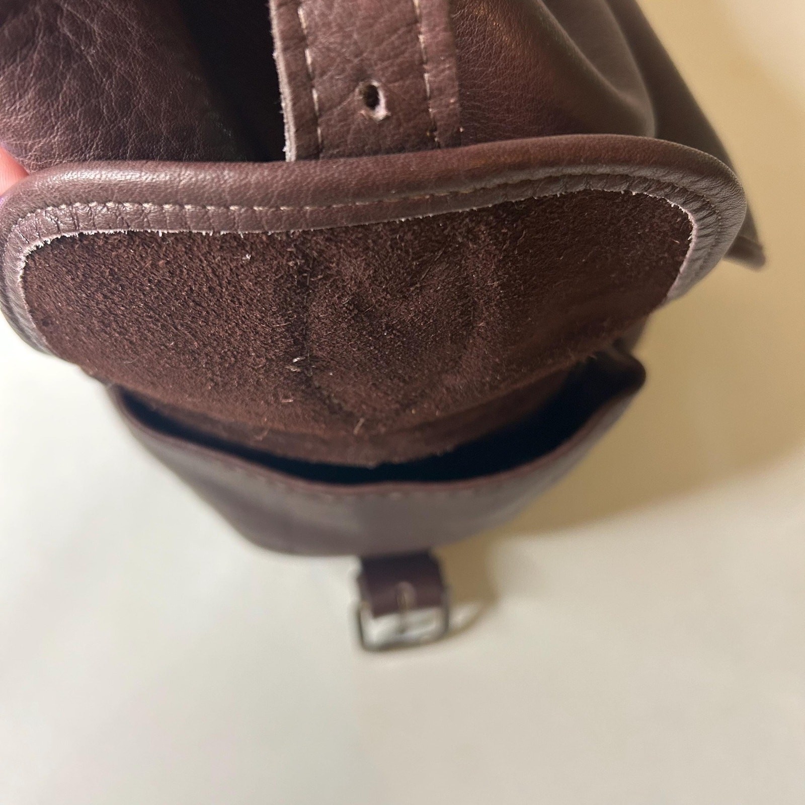Vintage Style Dark Brown Full Grain Leather Rucksack Backpack