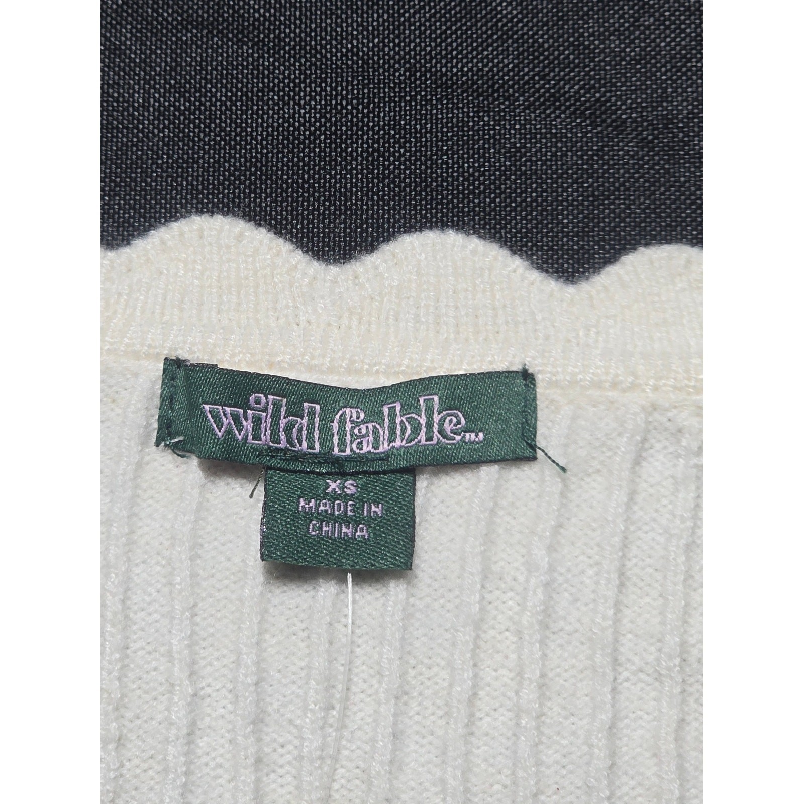 Wild Fable Ribbed Sweater Knit Mini Dress Tie Front Cream