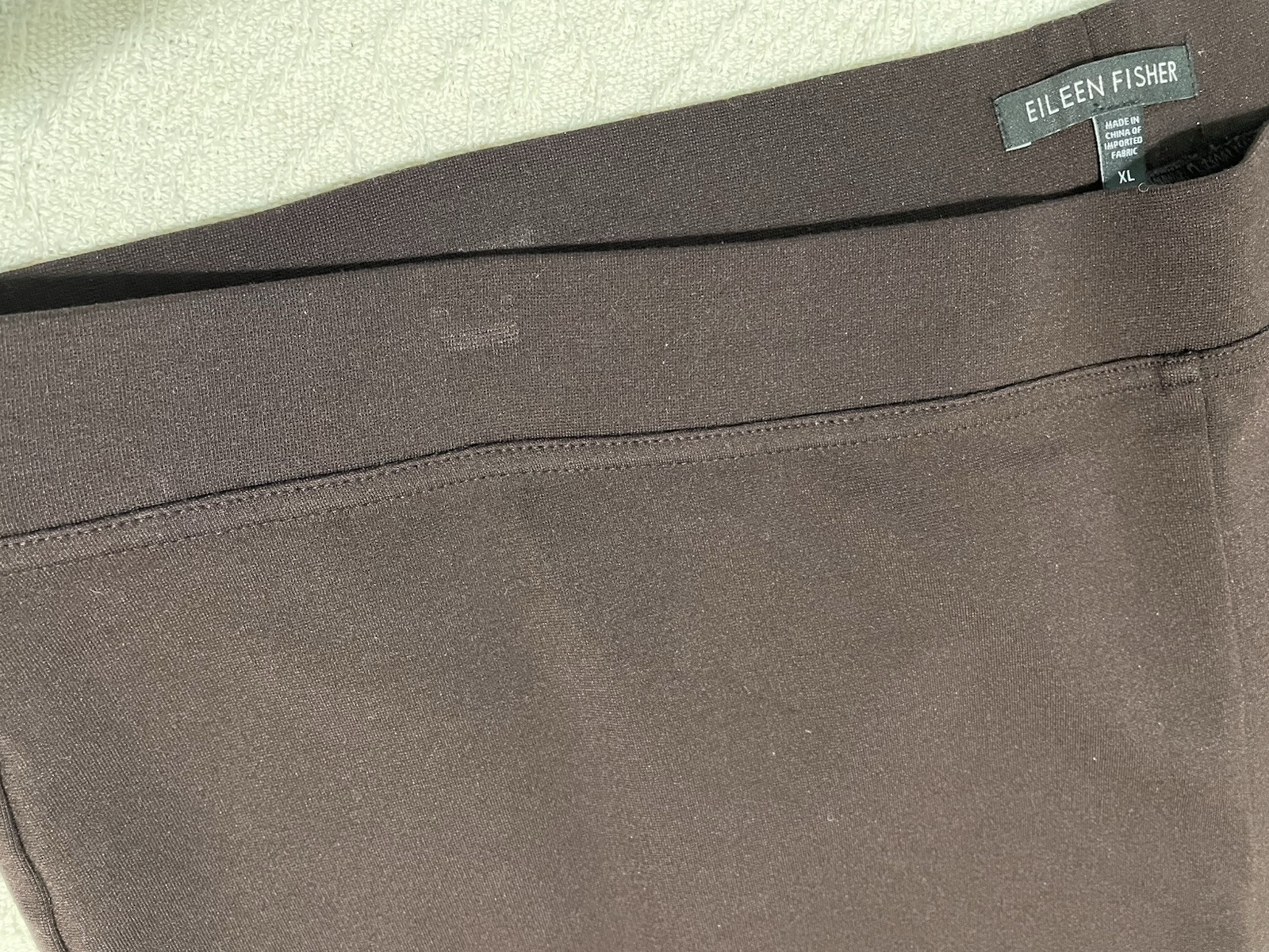 Eileen Fisher knit PO Burgandy wide leg ankle pants, wide elastic waistband, XL