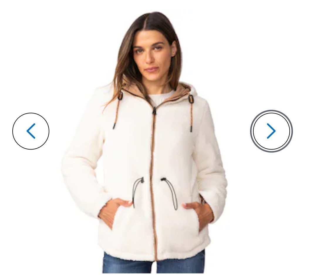 Free Country Women’s Large Switch It Up Cloud Lite Reversible Jacket Tan/White