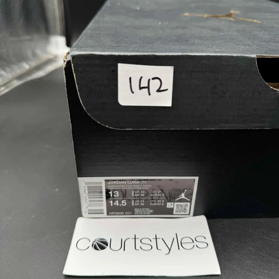Size 13 Jordan Luka .77 Black Hyper Pink Barely Green HF0806-001