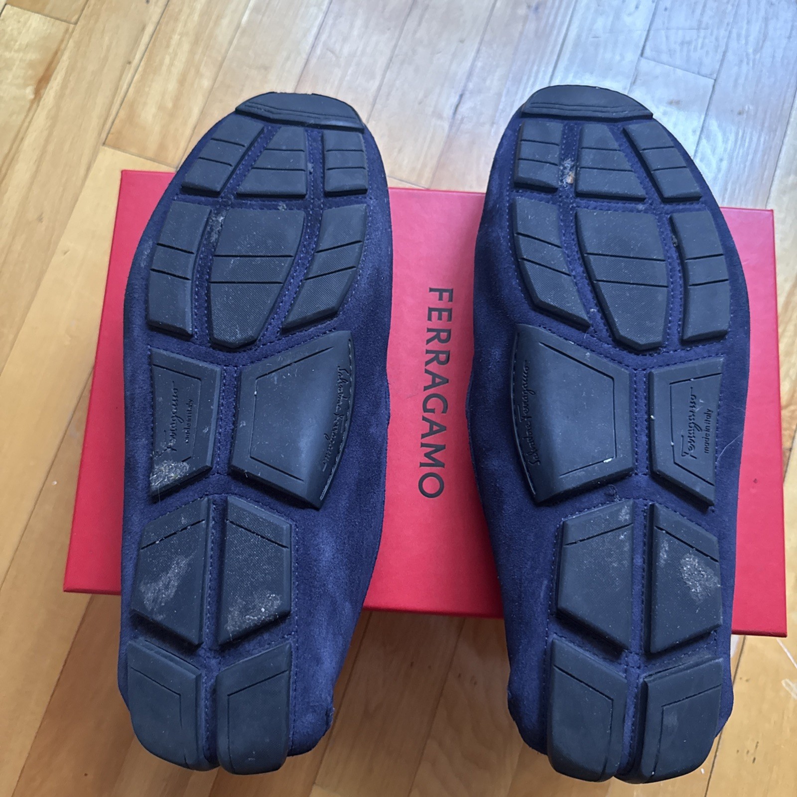 Salvatore Ferragamo Men’s Shoes, Moccasin Dark Blue US Size 12 with box