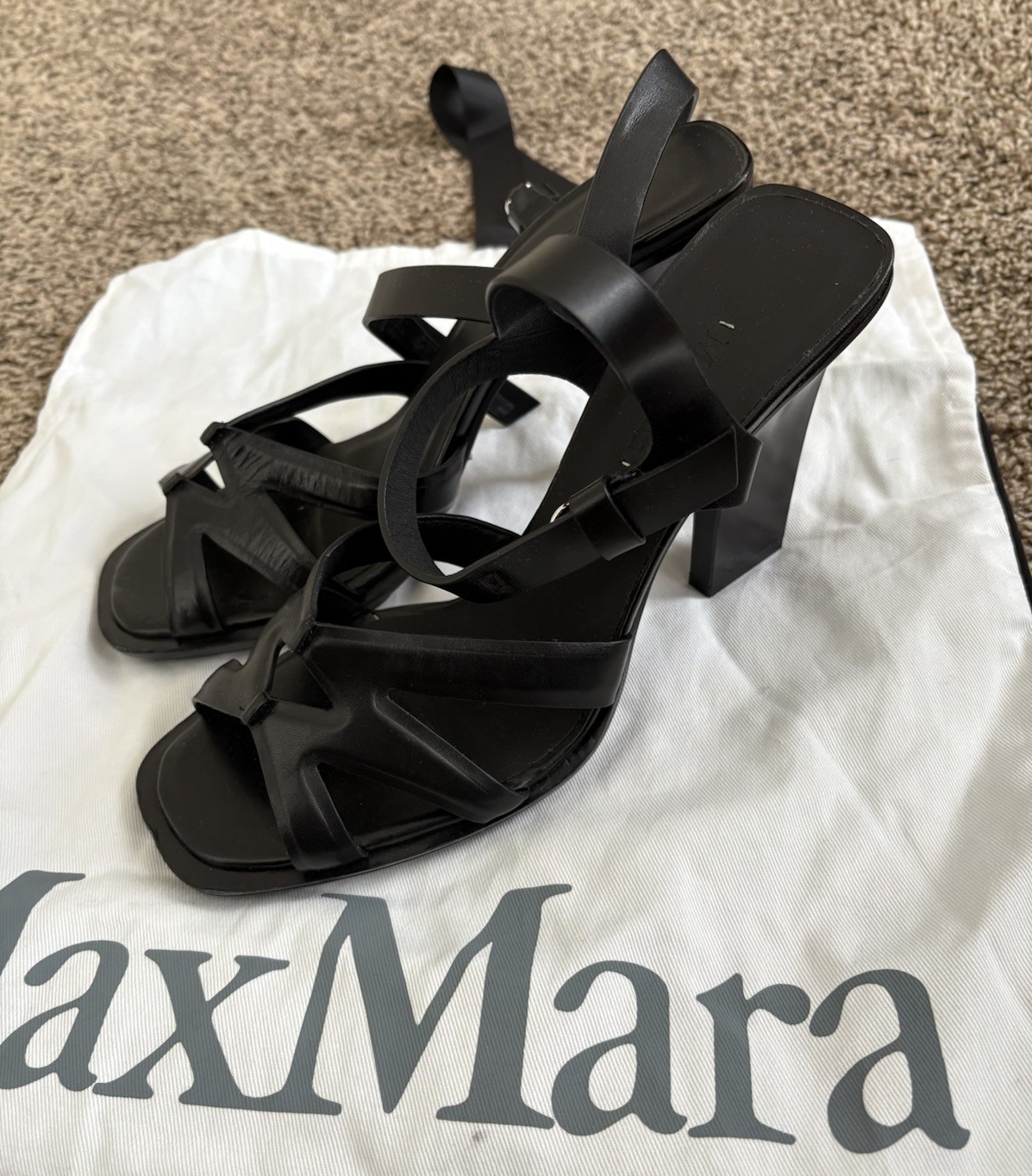 Max Mara 120mm Double High Heel Sandals Size 39 – Brand New (No Box)